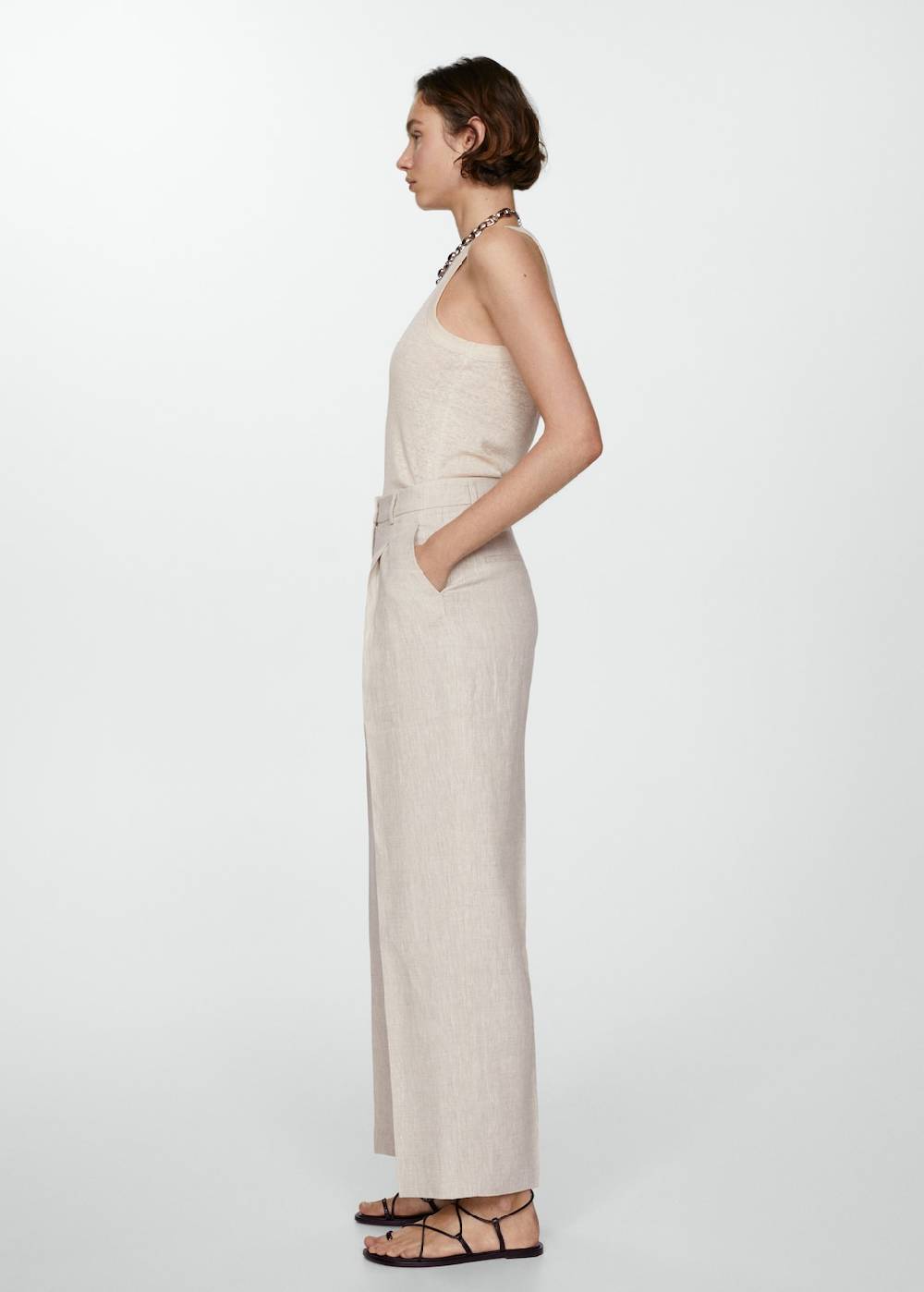 Mango Gerade Leinenhose Fabrik Onlineshop