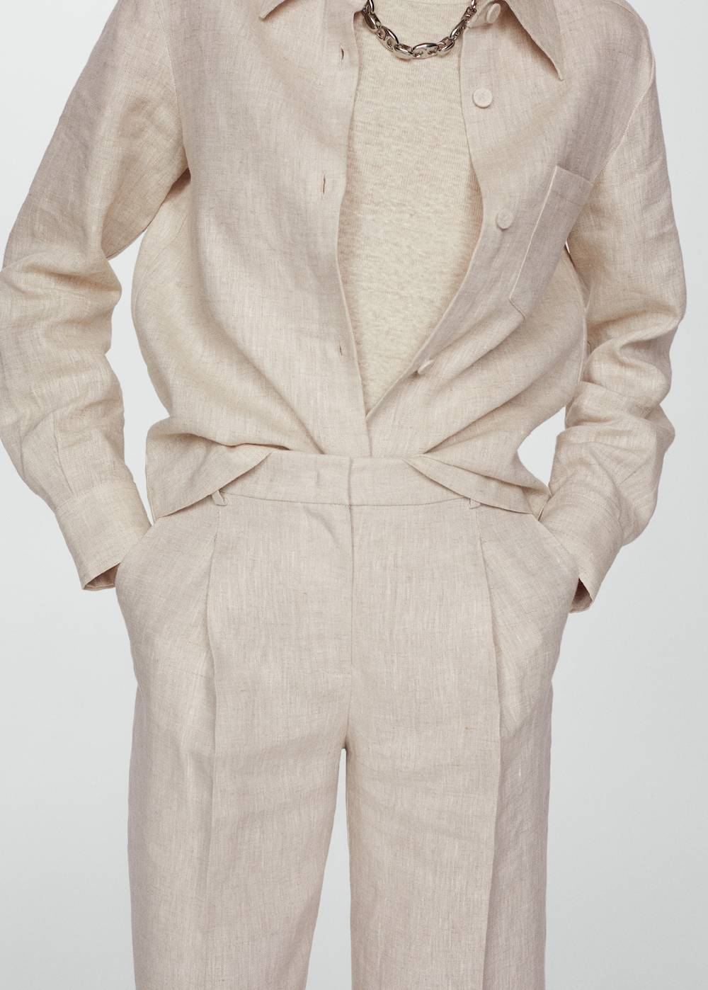 Mango Gerade Leinenhose Fabrik Onlineshop