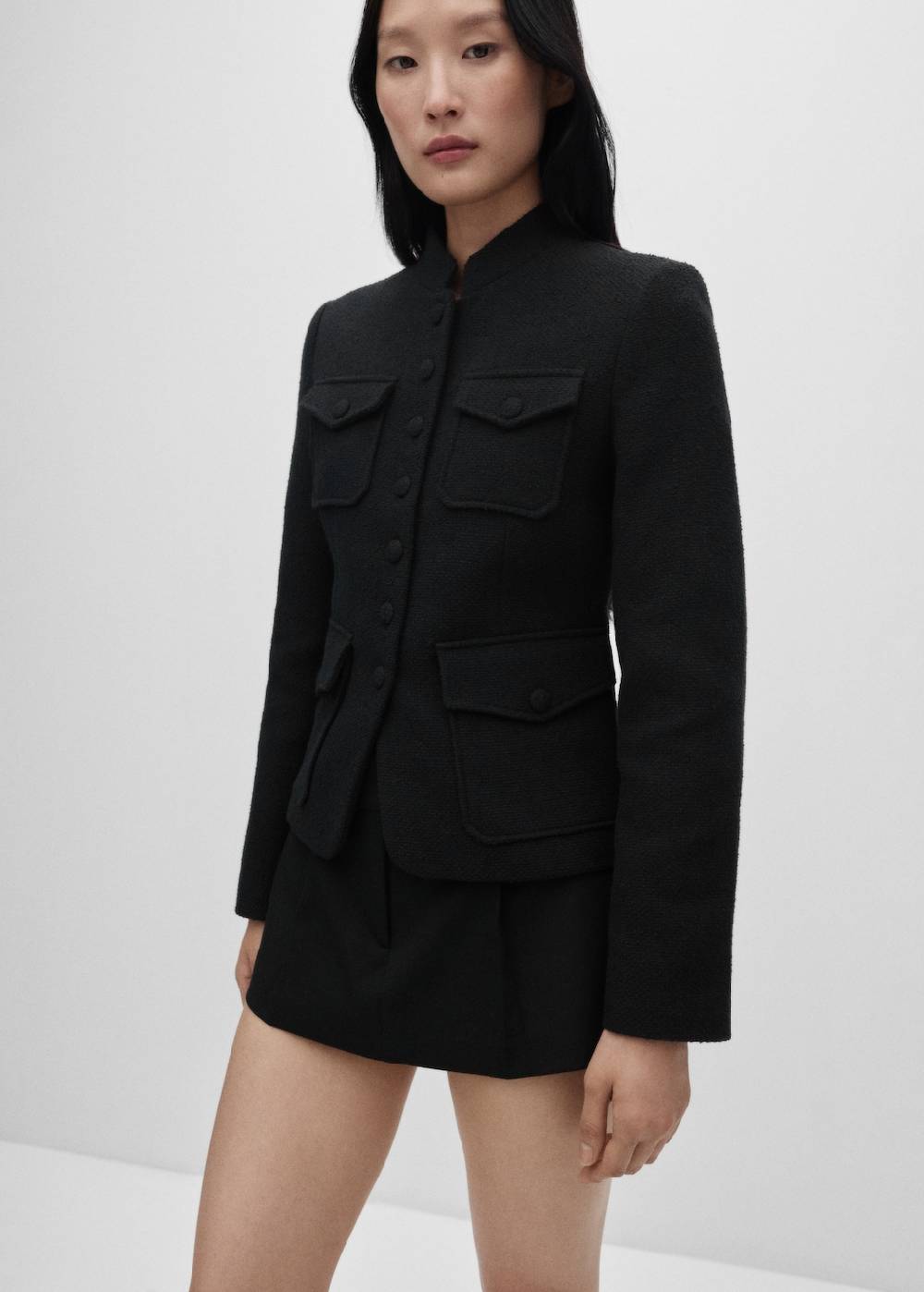 Mango Tweed-Jacke mit Taschen Sonderangebot