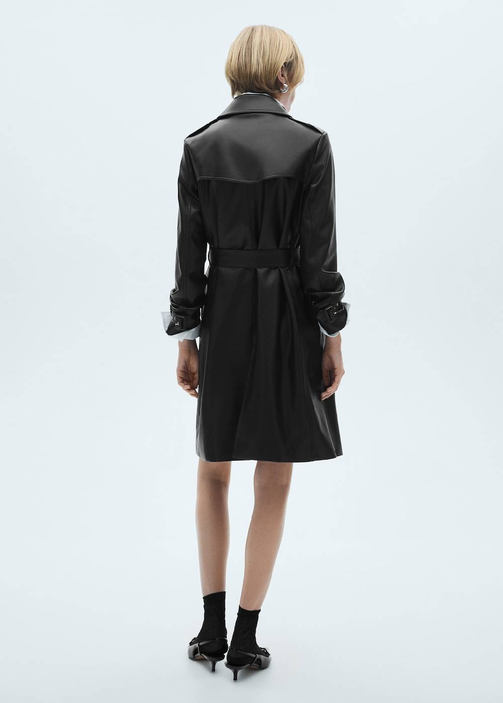 Mango Trenchcoat mit Leder-Effekt Online Shopping