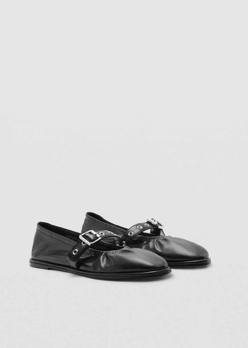 Mango Ballerinas mit runder Spitze und Schnalle Vatertagsangebot
