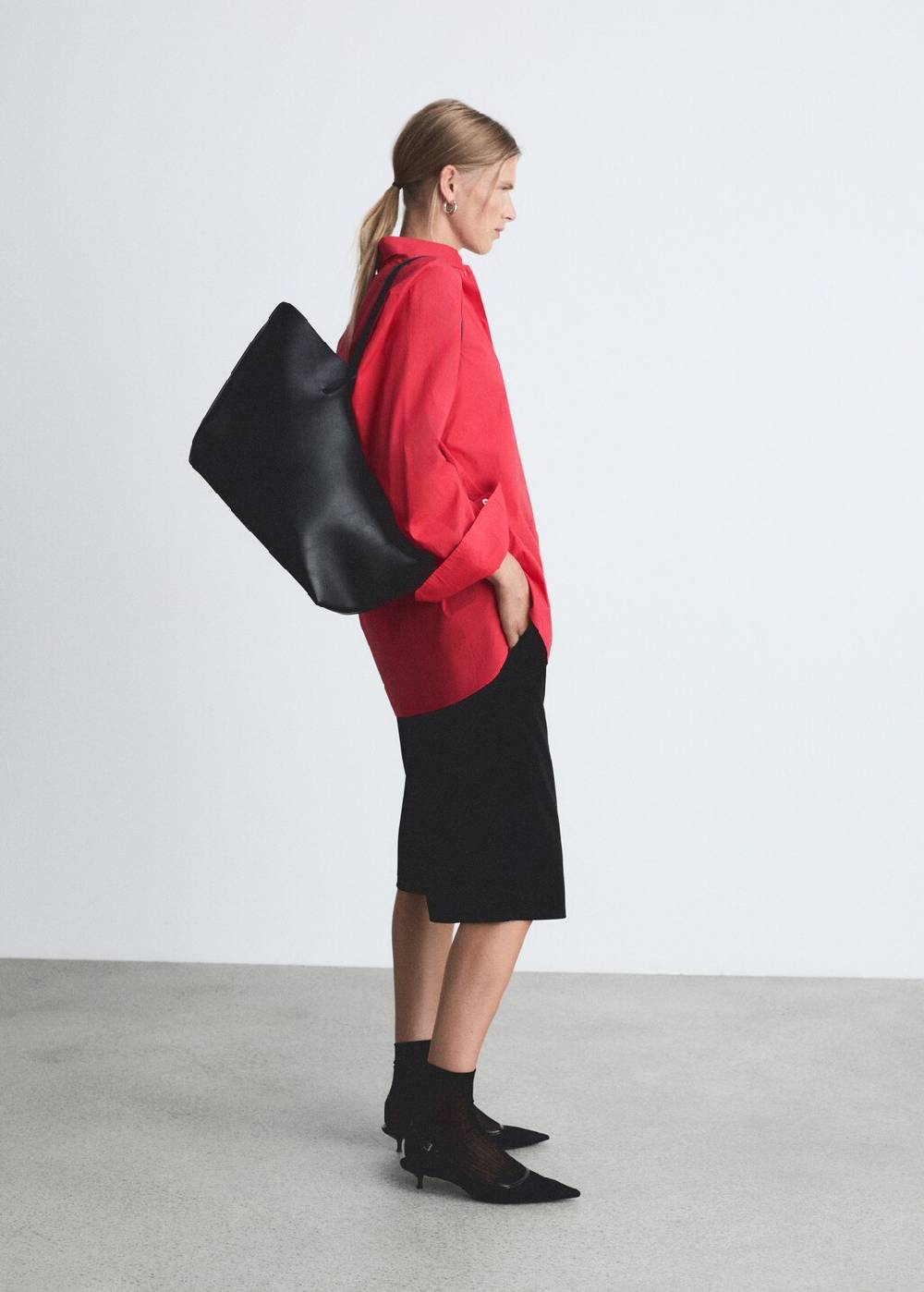 Mango Oversized-Hemd mit Tasche Lagerräumung