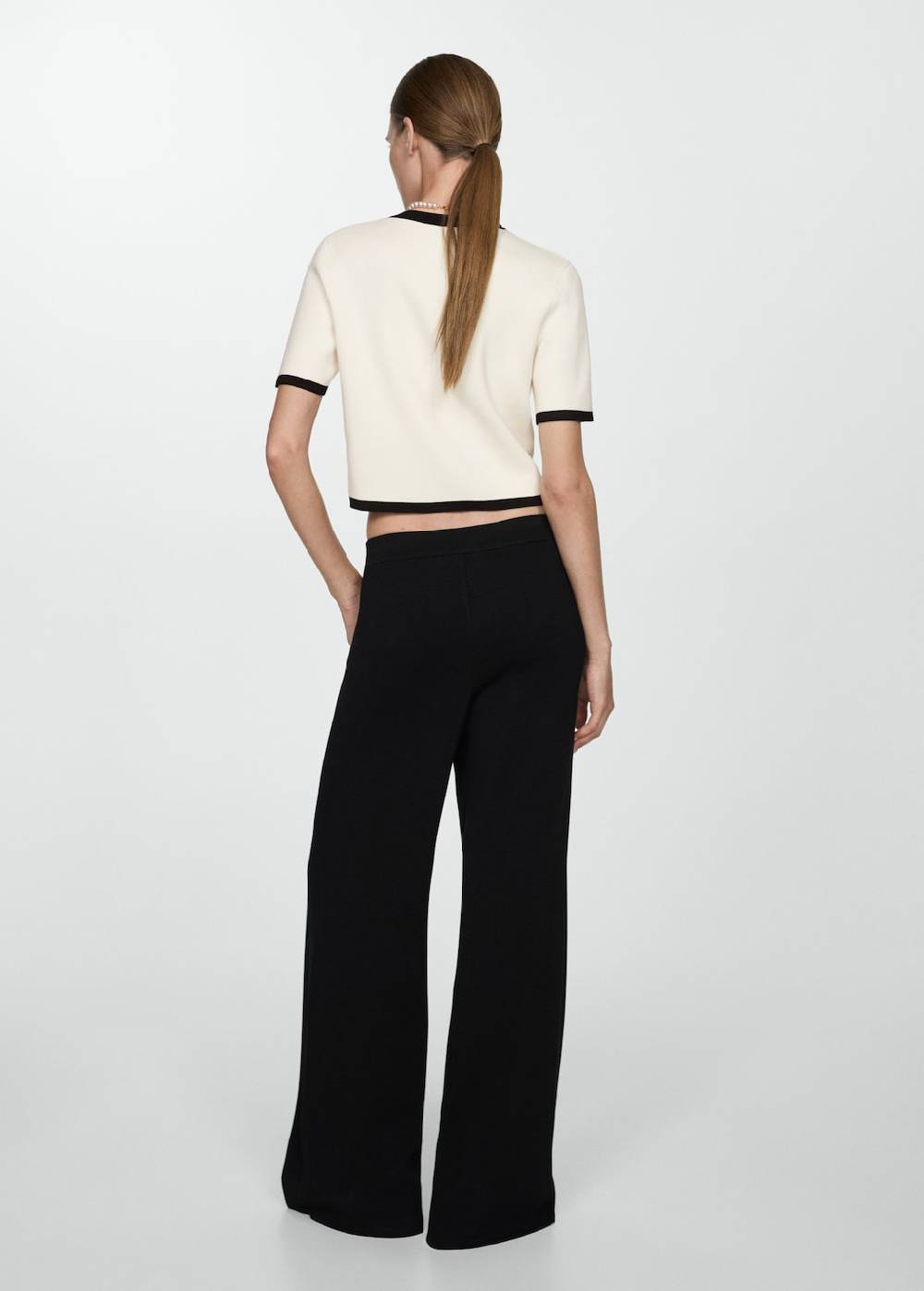 Mango Kurzarm-Cardigan mit Kontrastborten Online Outlet