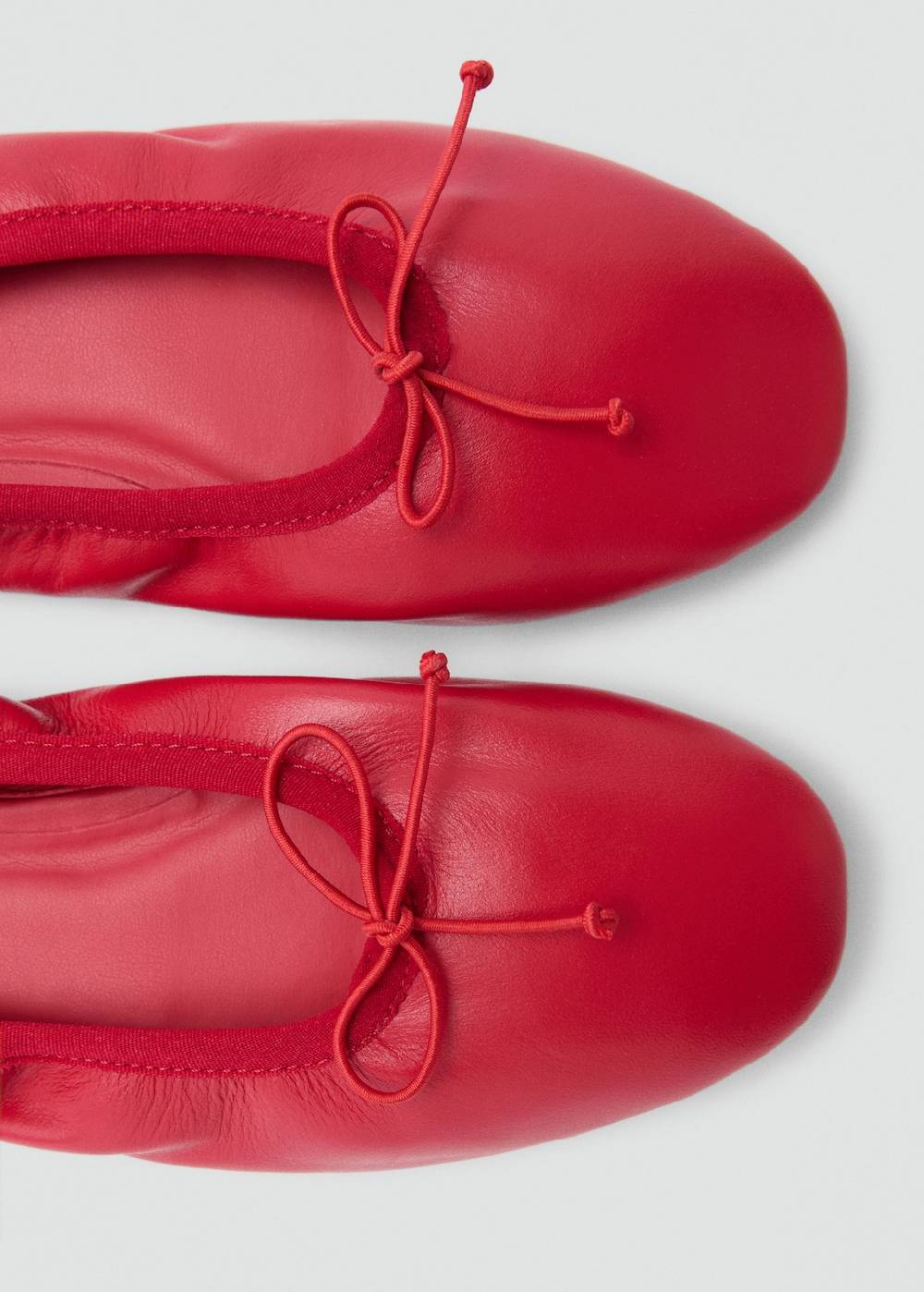 Mango Leder-Ballerinas mit Schleife Blitzangebot