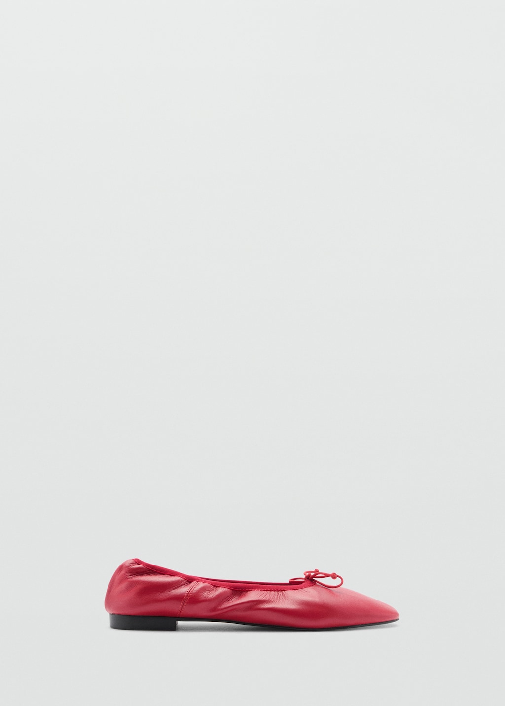 Mango Leder-Ballerinas mit Schleife Blitzangebot