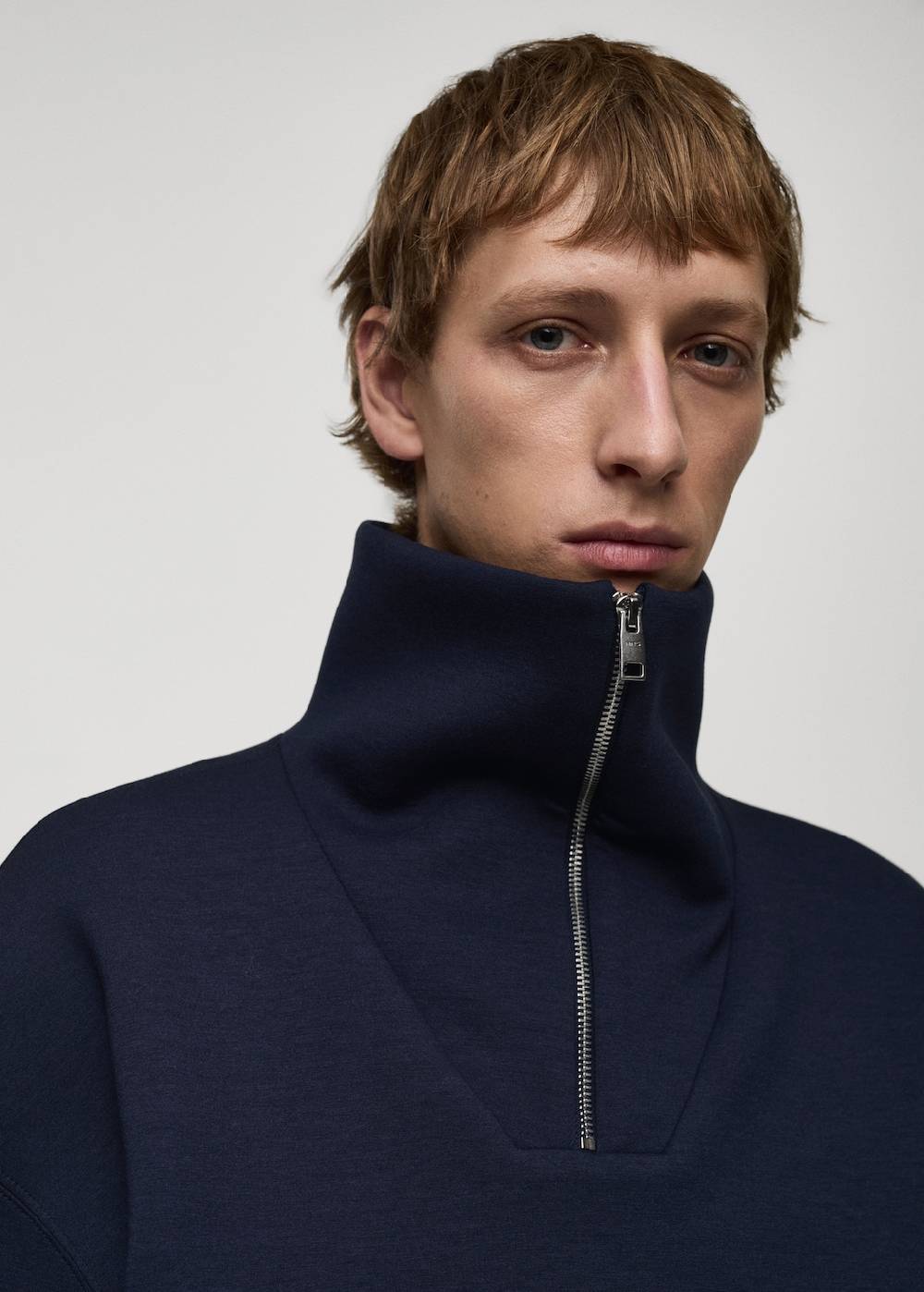 Mango Baumwoll-Sweatshirt mit Zip-Kragen Tägliche Deals