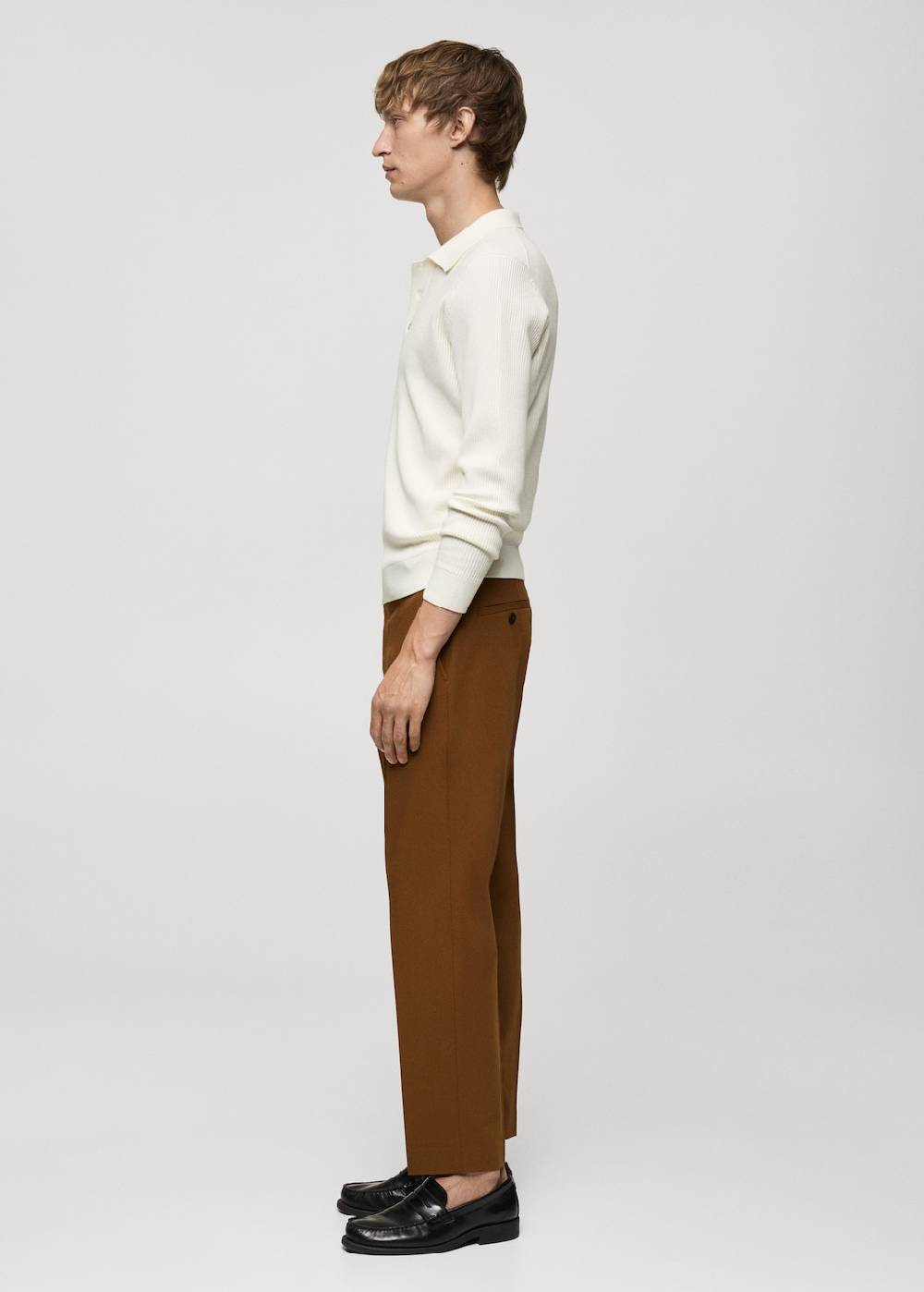 Mango Geripptes Poloshirt aus Baumwollgemisch Bis zu 50% Rabatt