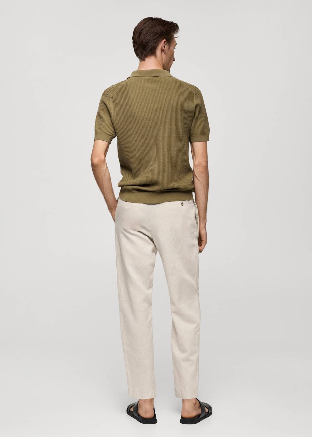 Mango Slim Fit-Leinenhose mit Kordel Nur für heute