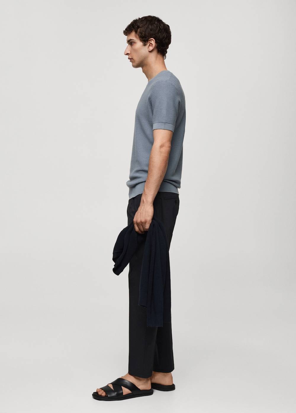 Mango Strick-T-Shirt aus Tencel mit Zopfmuster Discount Store für neue Produkte