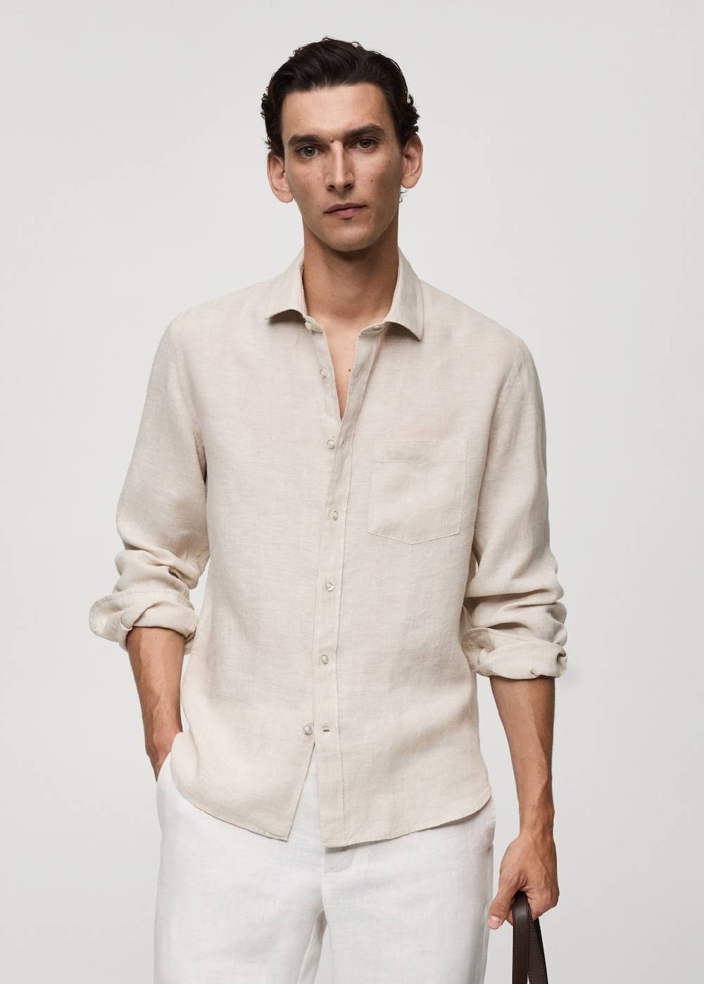Mango Classic-Fit-Hemd aus 100 % Leinen 50% Rabatt mit kostenlosem Versand