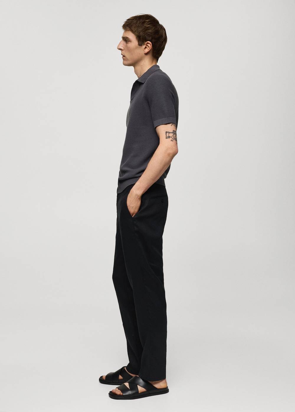 Mango Slim Fit-Hose aus 100 % Leinen Kostenloser Versand international