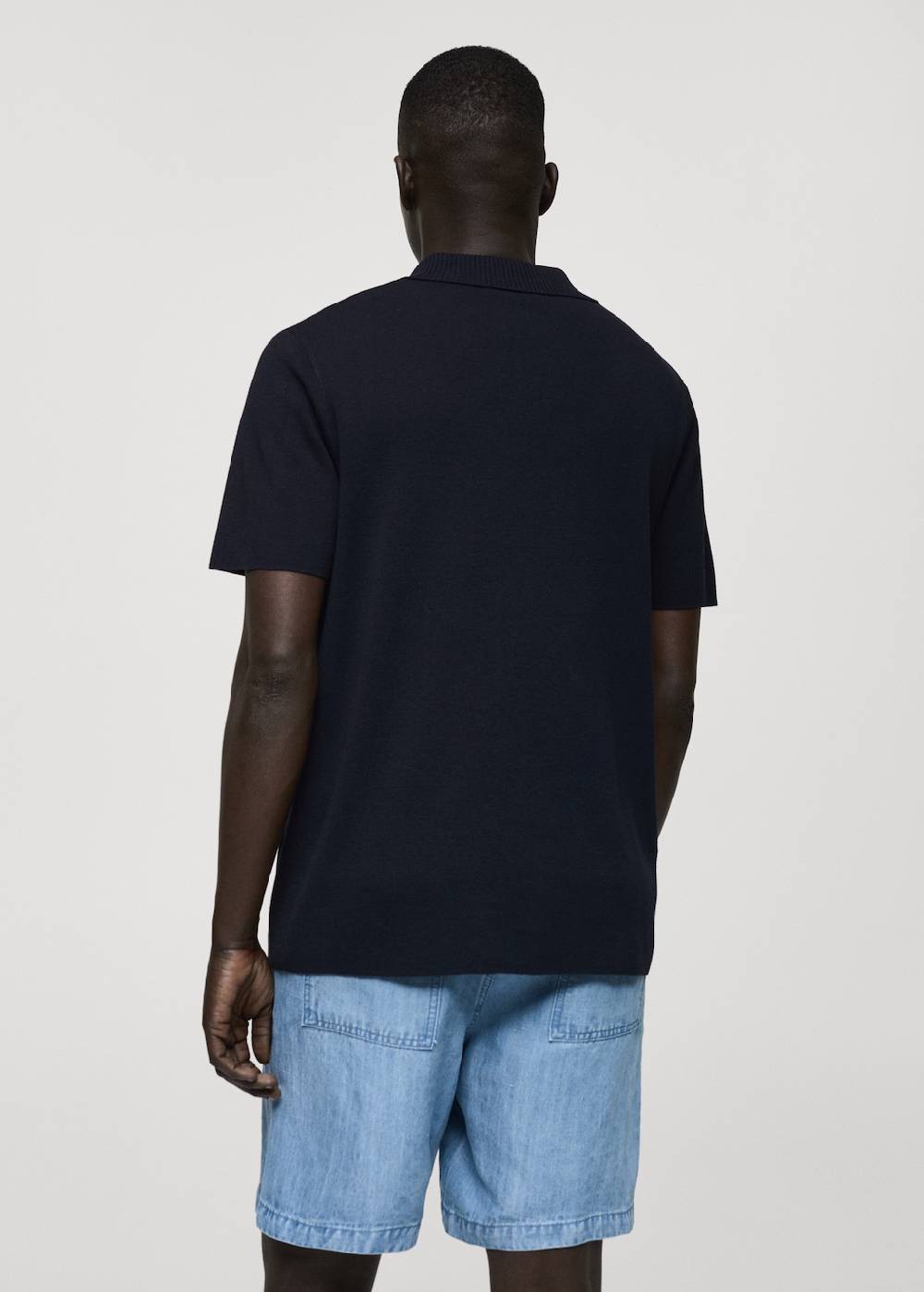 Mango Texturiertes Strick-Poloshirt aus Baumwolle Black Friday Preise