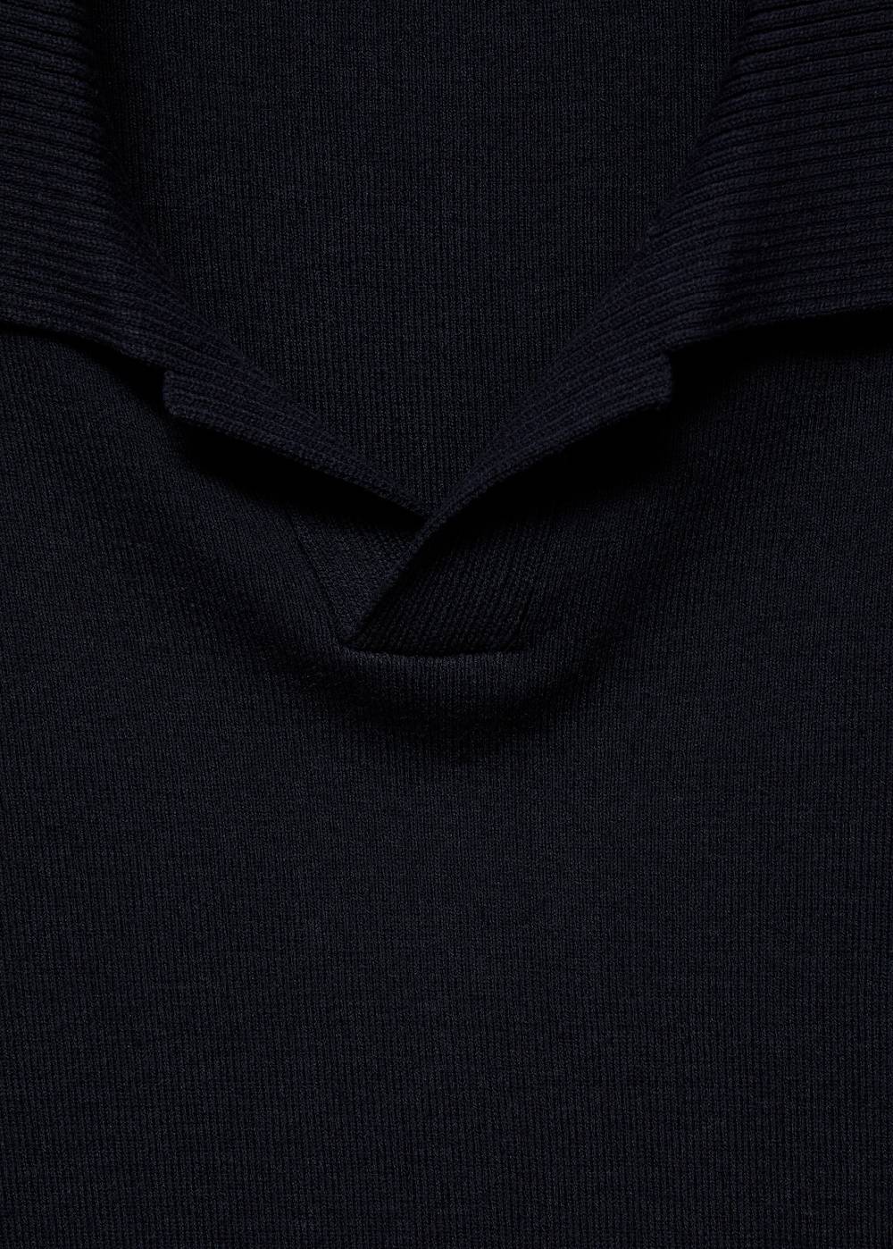 Mango Texturiertes Strick-Poloshirt aus Baumwolle Black Friday Preise