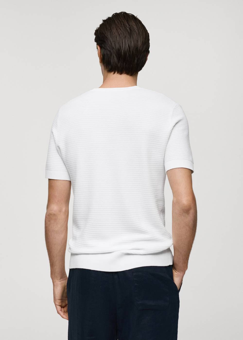 Mango Strick-T-Shirt aus Tencel mit Zopfmuster Outlet