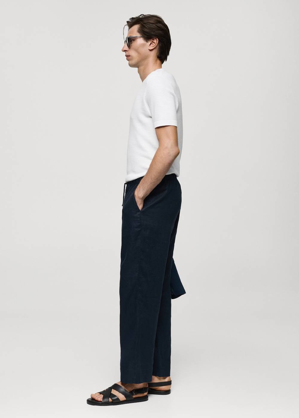 Mango Strick-T-Shirt aus Tencel mit Zopfmuster Outlet