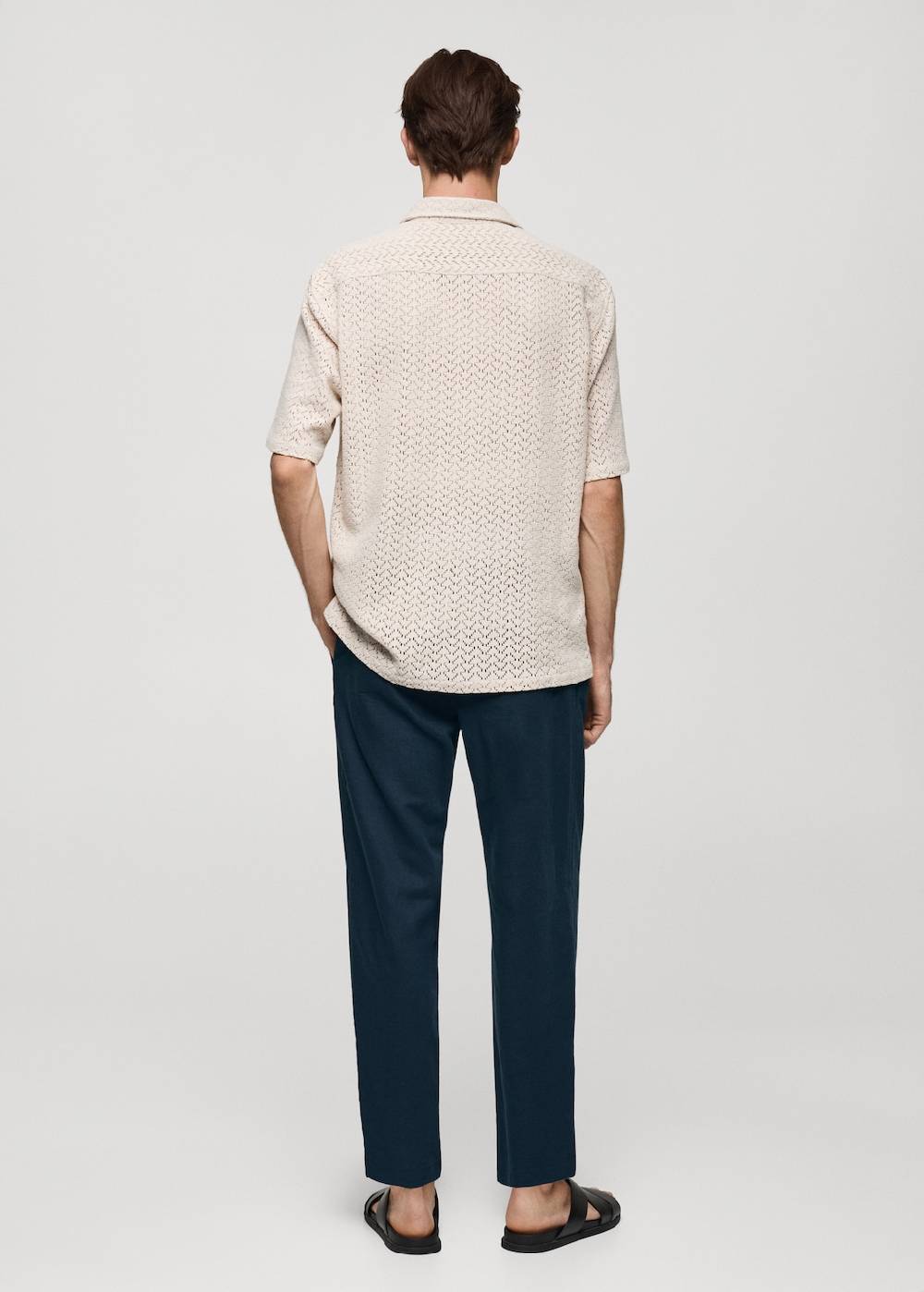 Mango Slim Fit-Leinenhose mit Kordel Verkauf