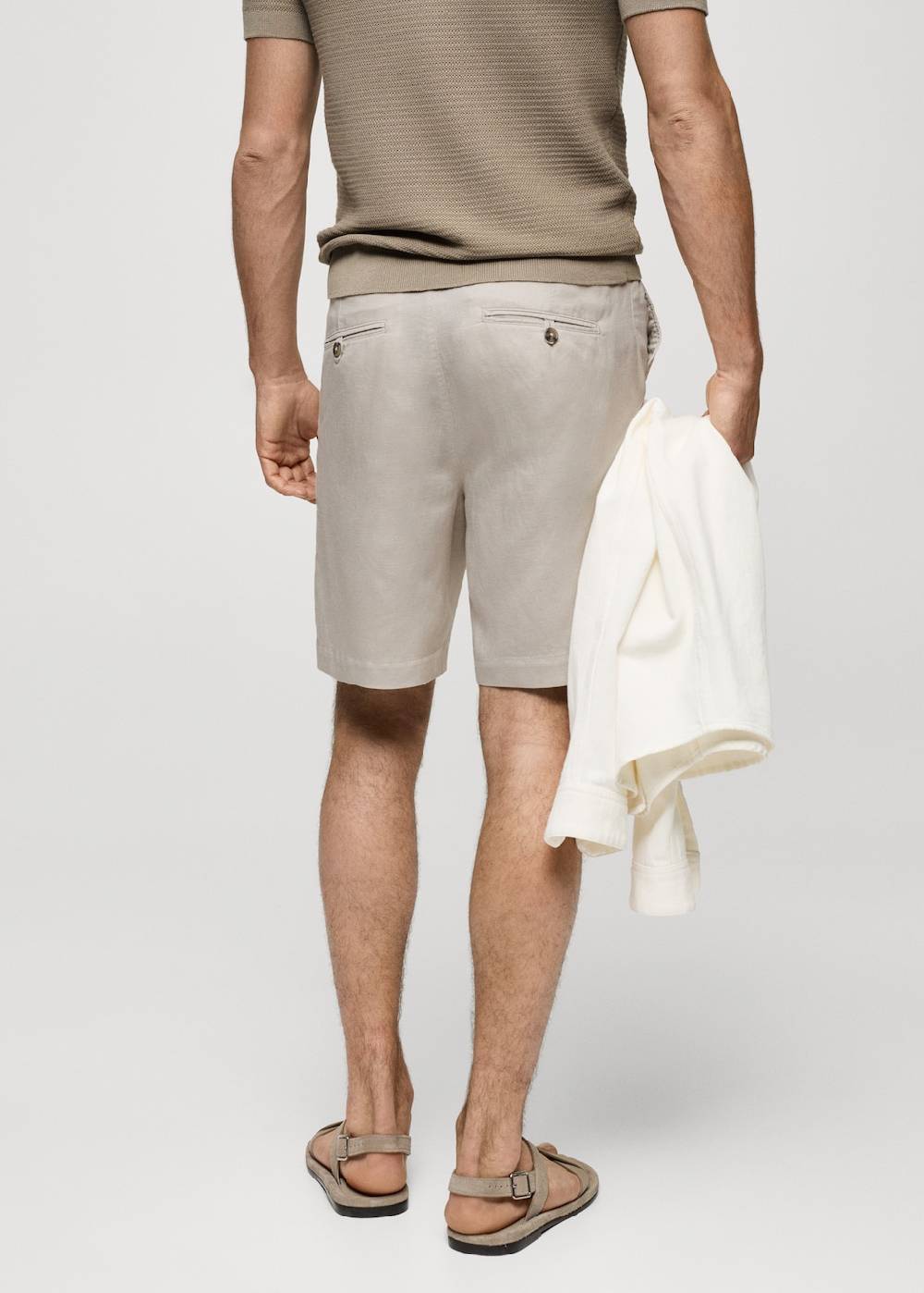 Mango Leinen-Bermudashorts aus Tencel mit Kordelzug Meist gekauft