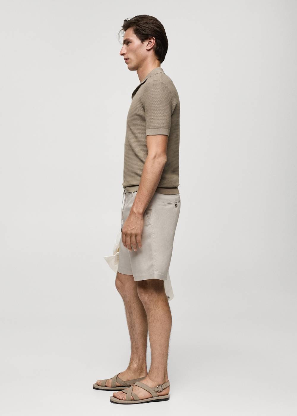 Mango Leinen-Bermudashorts aus Tencel mit Kordelzug Meist gekauft