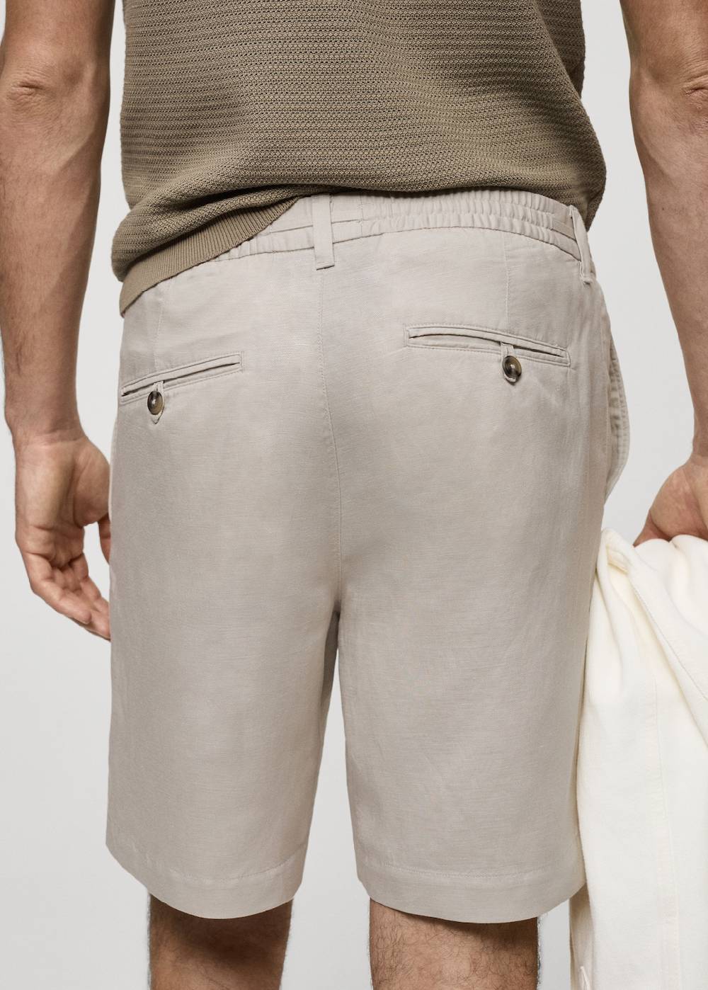 Mango Leinen-Bermudashorts aus Tencel mit Kordelzug Meist gekauft