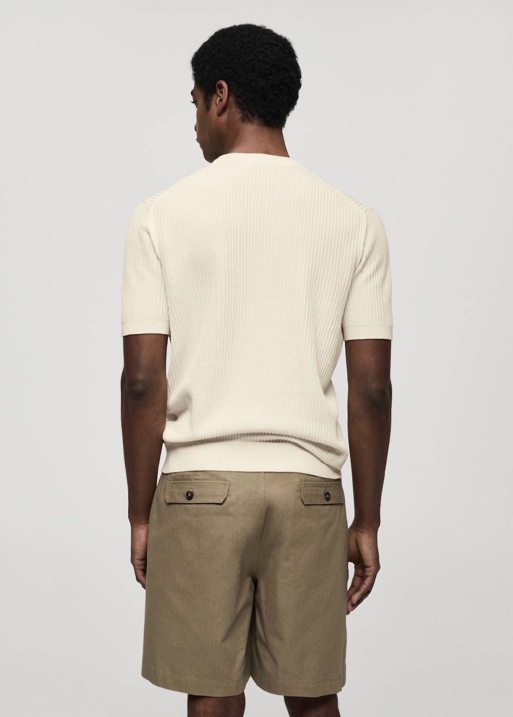 Mango Geripptes Strick-T-Shirt Kostenloser Versand