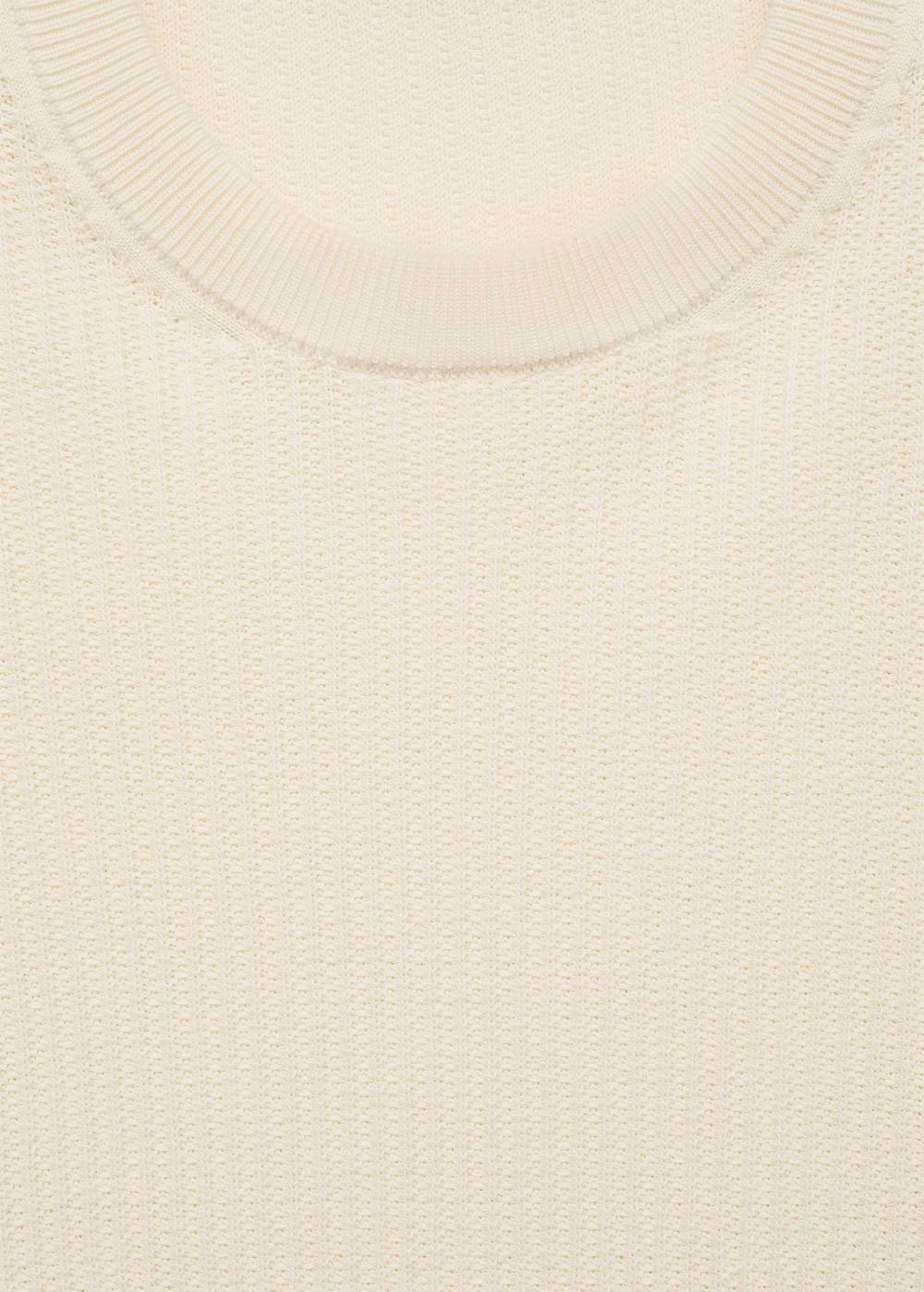Mango Geripptes Strick-T-Shirt Kostenloser Versand