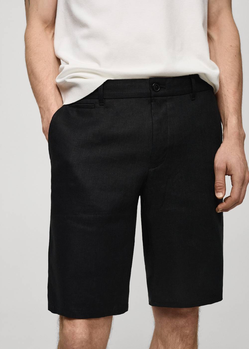 Mango Slim-Fit-Bermudashorts aus 100 % Leinen Sonderangebot