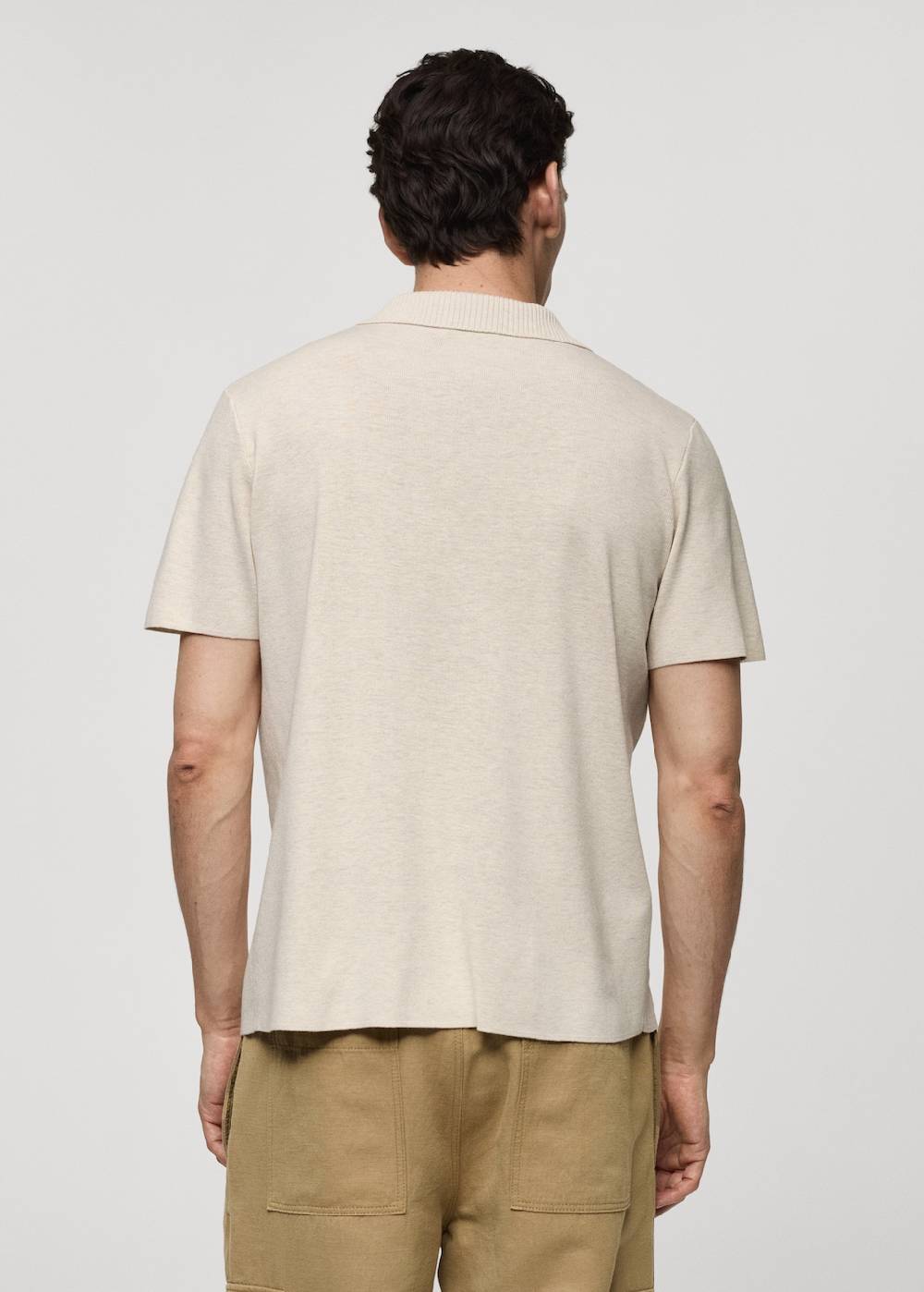Mango Texturiertes Strick-Poloshirt aus Baumwolle Günstig kaufen