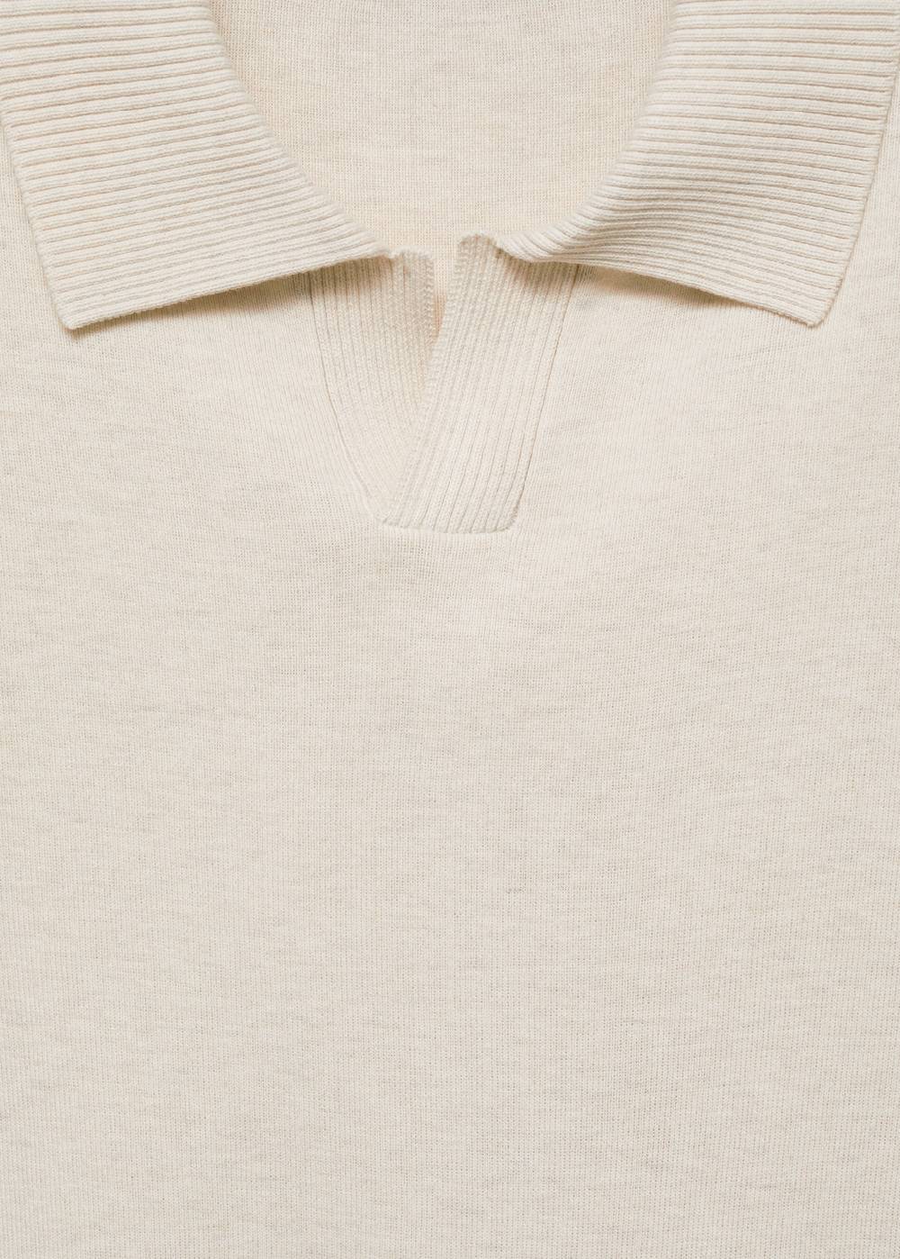 Mango Texturiertes Strick-Poloshirt aus Baumwolle Günstig kaufen