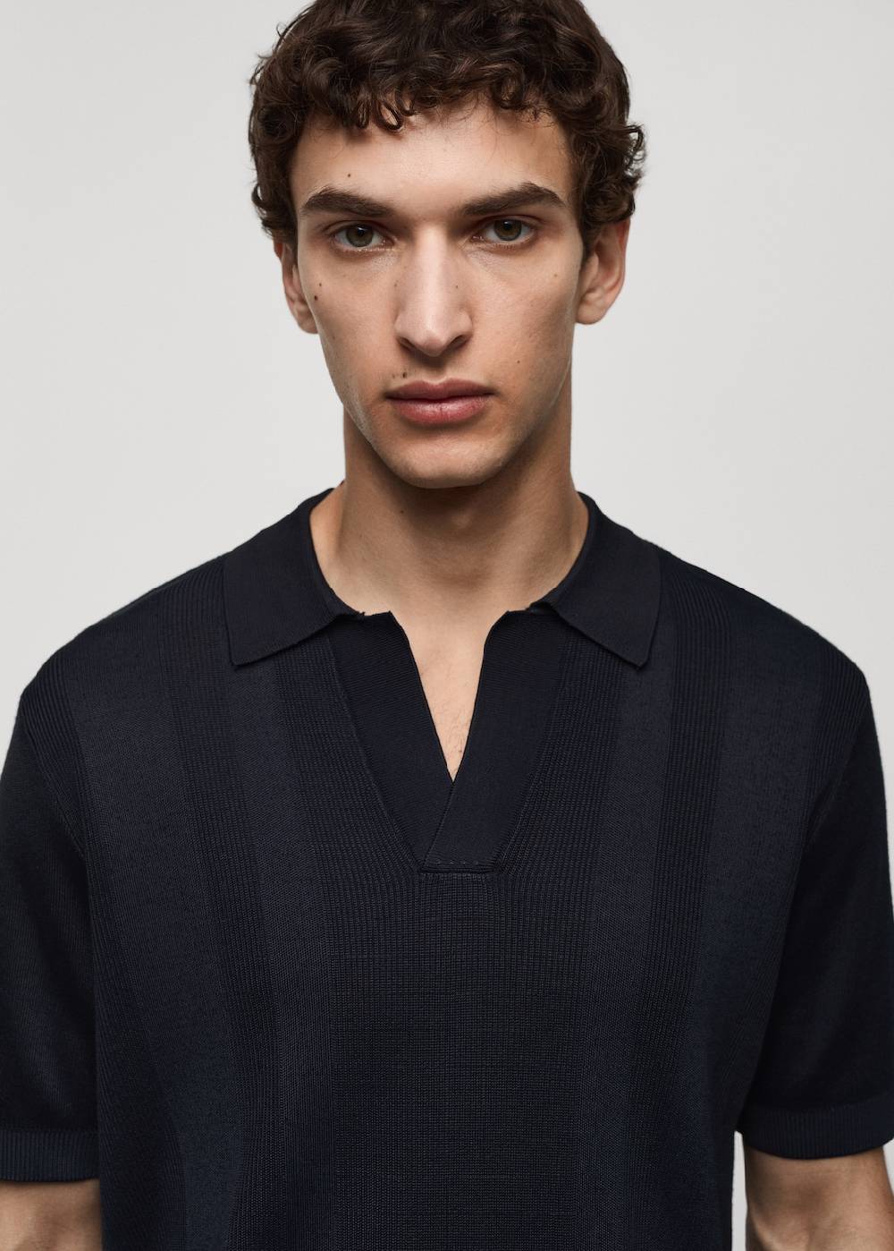 Mango Rippstrick-Poloshirt Flash Sale
