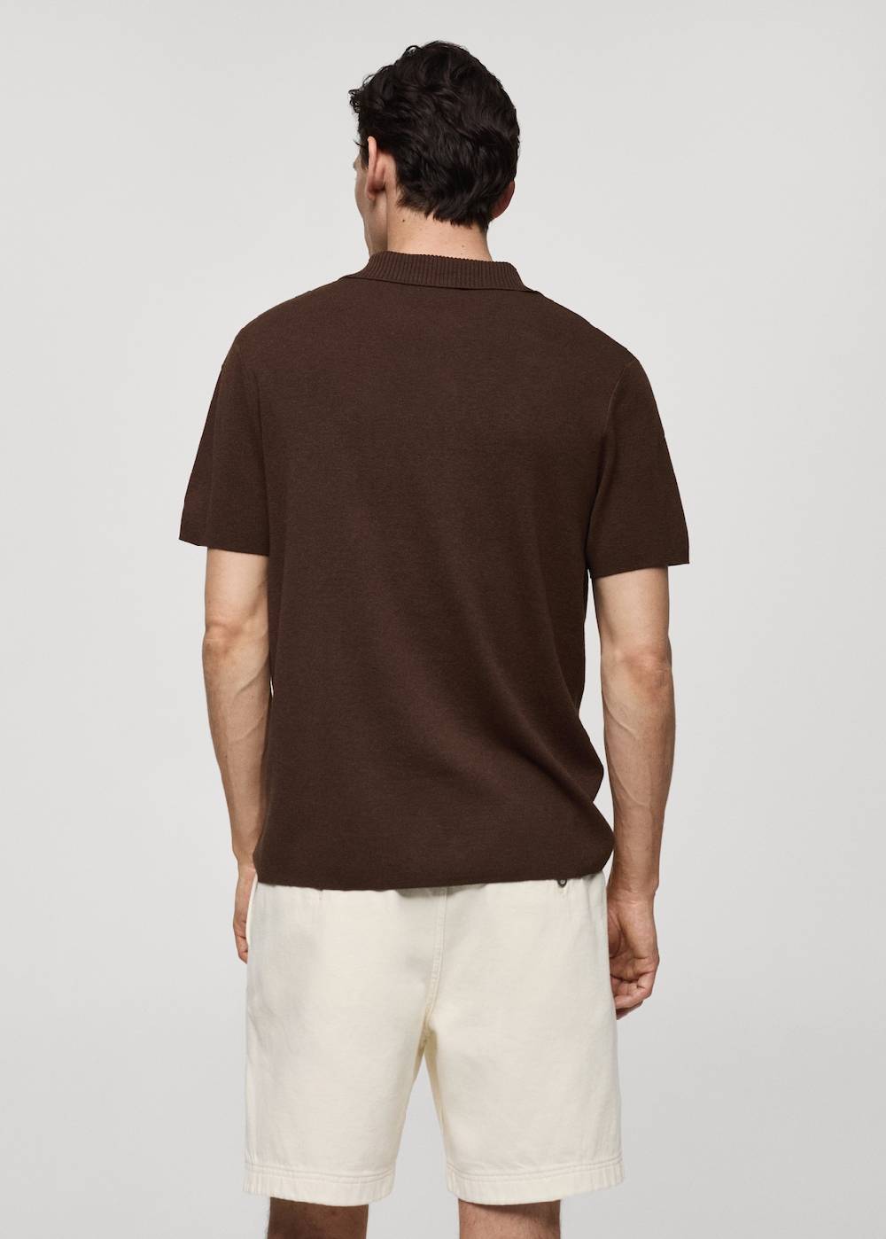Mango Texturiertes Strick-Poloshirt aus Baumwolle Begrenztes Angebot