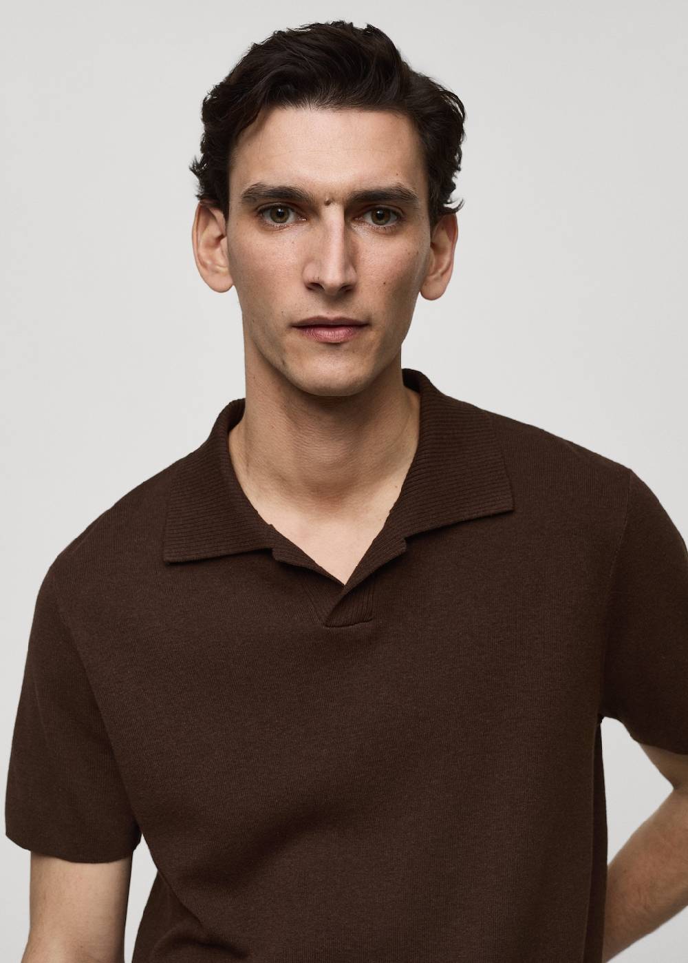 Mango Texturiertes Strick-Poloshirt aus Baumwolle Begrenztes Angebot