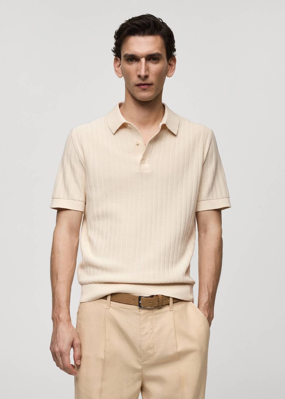 Mango Poloshirt aus 100 % Baumwolle mit Mikrostruktur Exklusivangebot