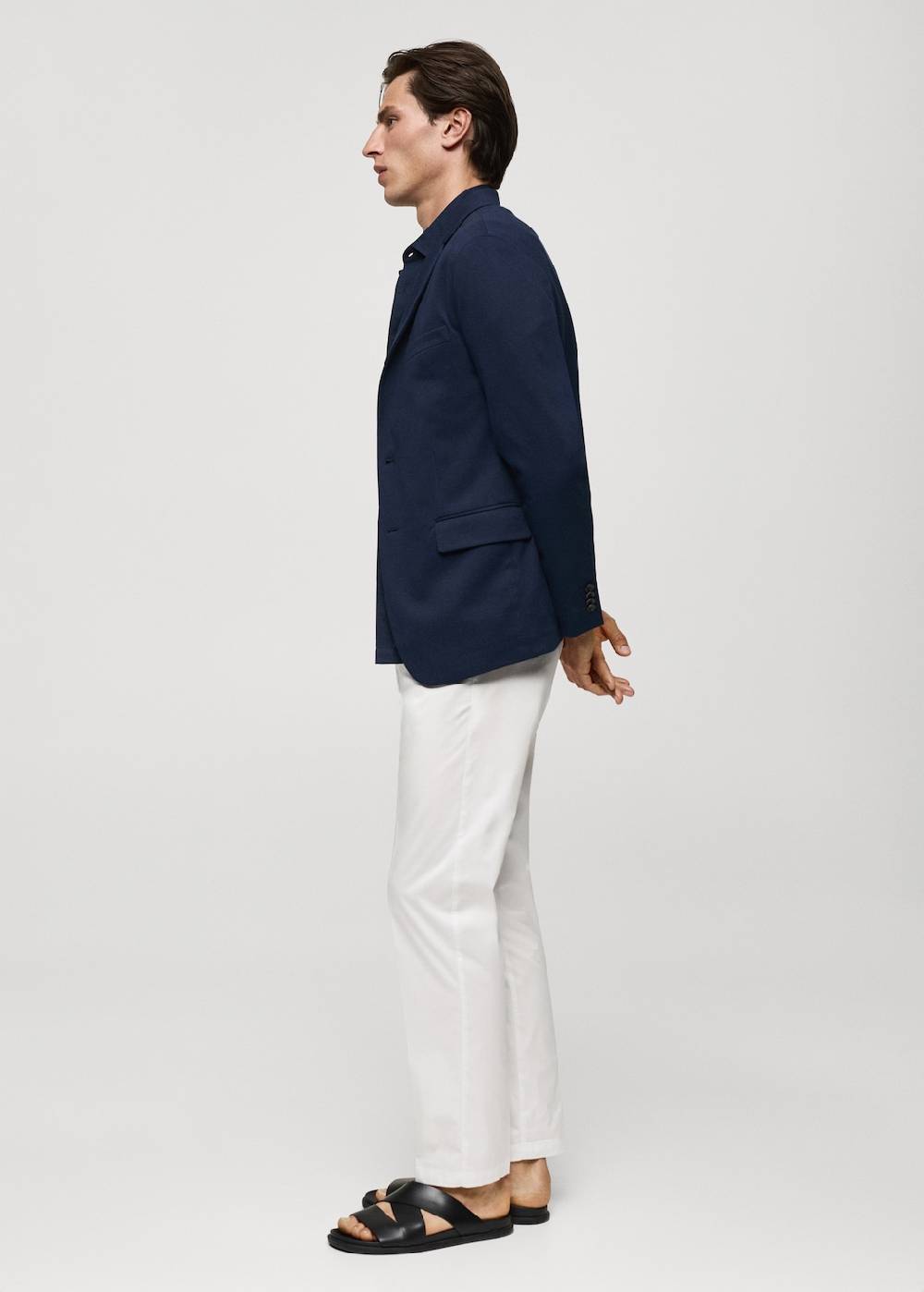 Mango Strukturierter Slim Fit-Baumwollblazer Saisonschlussverkauf