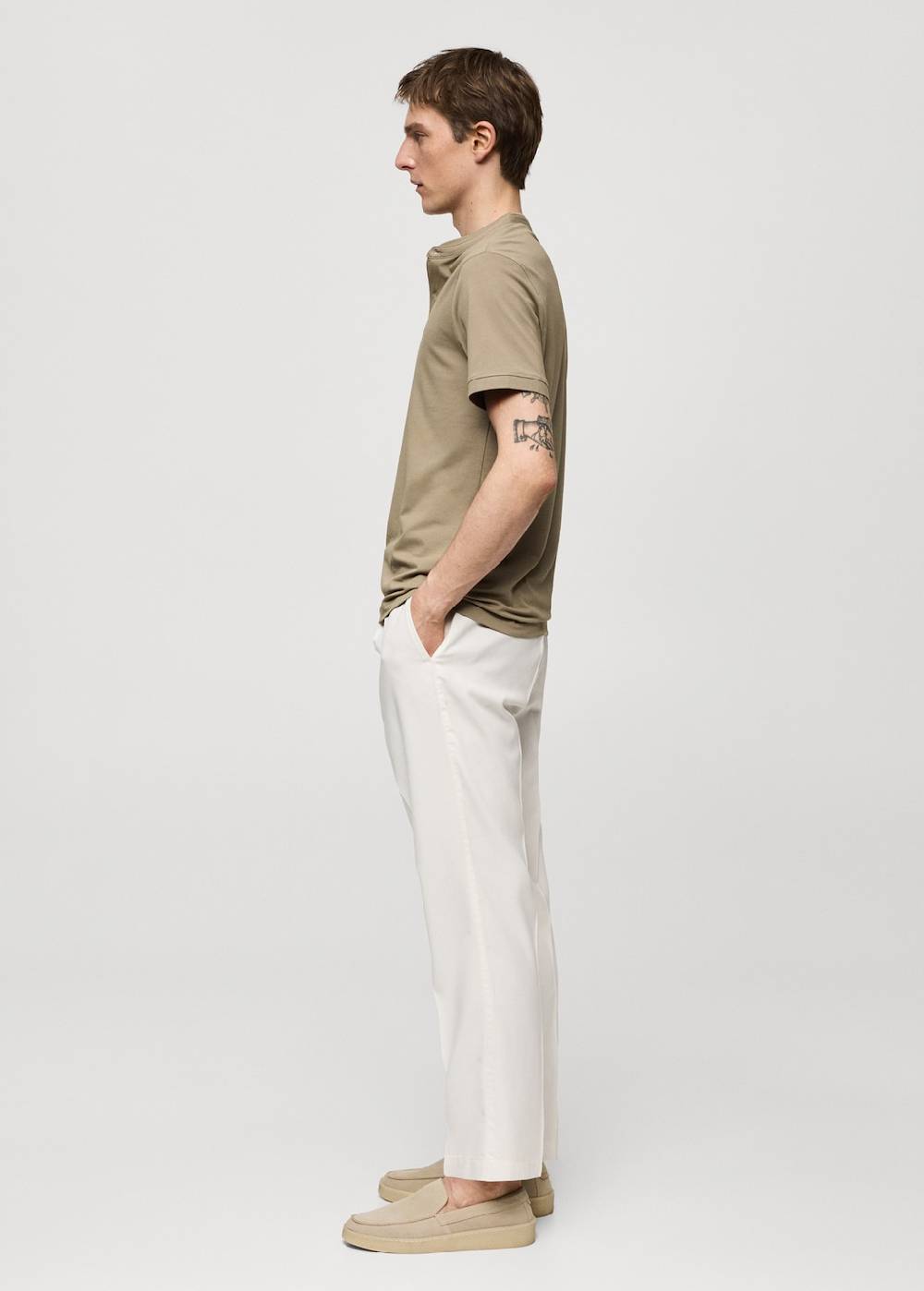 Mango Bundfaltenhose aus Lyocell mit Baumwolle Weihnachtsangebot