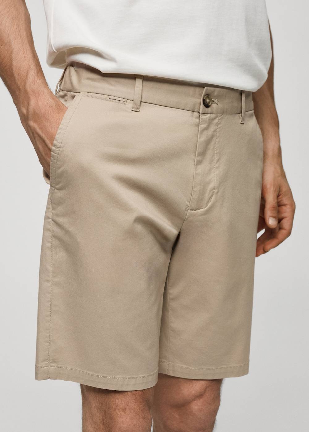 Mango Slim-Fit-Bermudashorts im Chino-Stil aus Baumwolle Vatertagsangebot