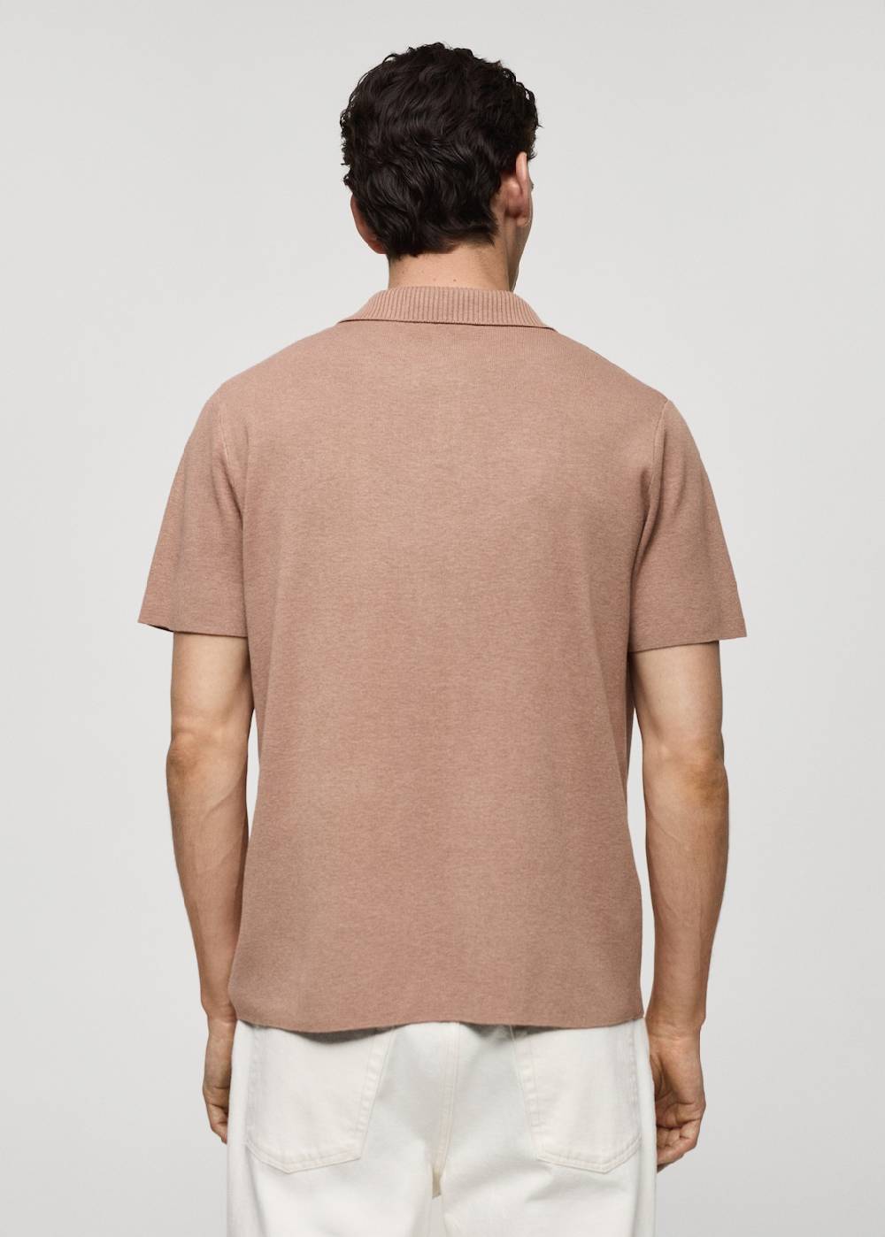 Mango Texturiertes Strick-Poloshirt aus Baumwolle Heißer Verkauf