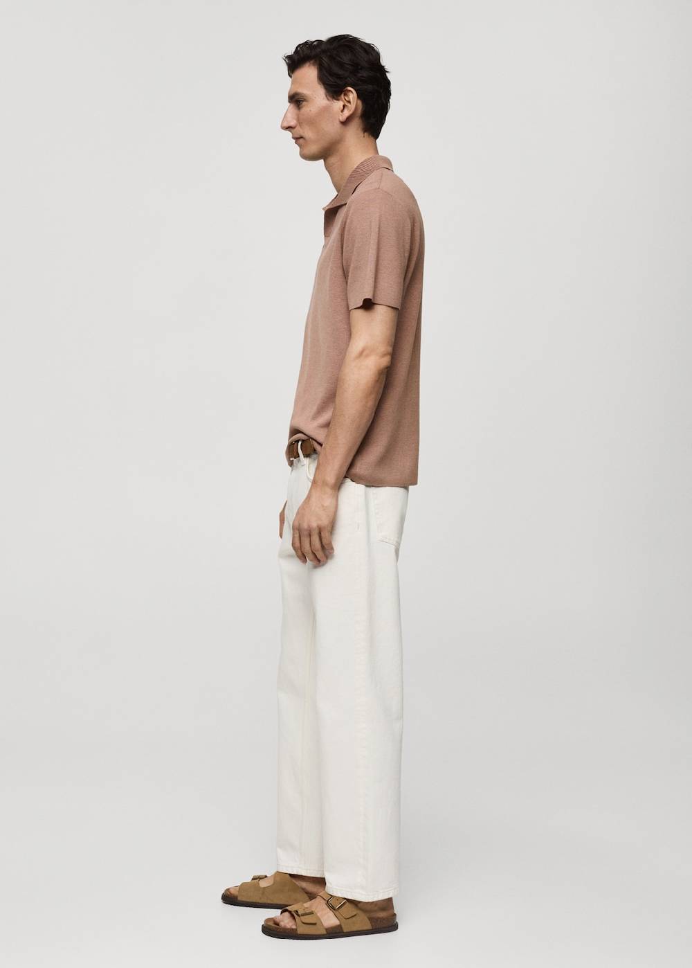 Mango Texturiertes Strick-Poloshirt aus Baumwolle Heißer Verkauf