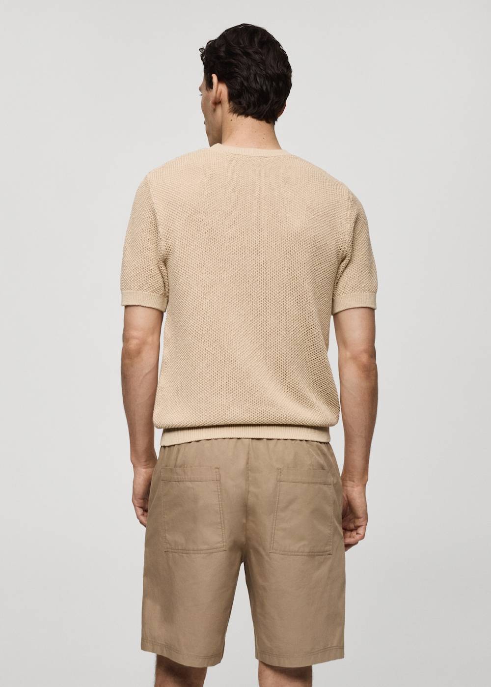 Mango Strukturiertes Strick-T-Shirt aus Baumwolle Online Outlet