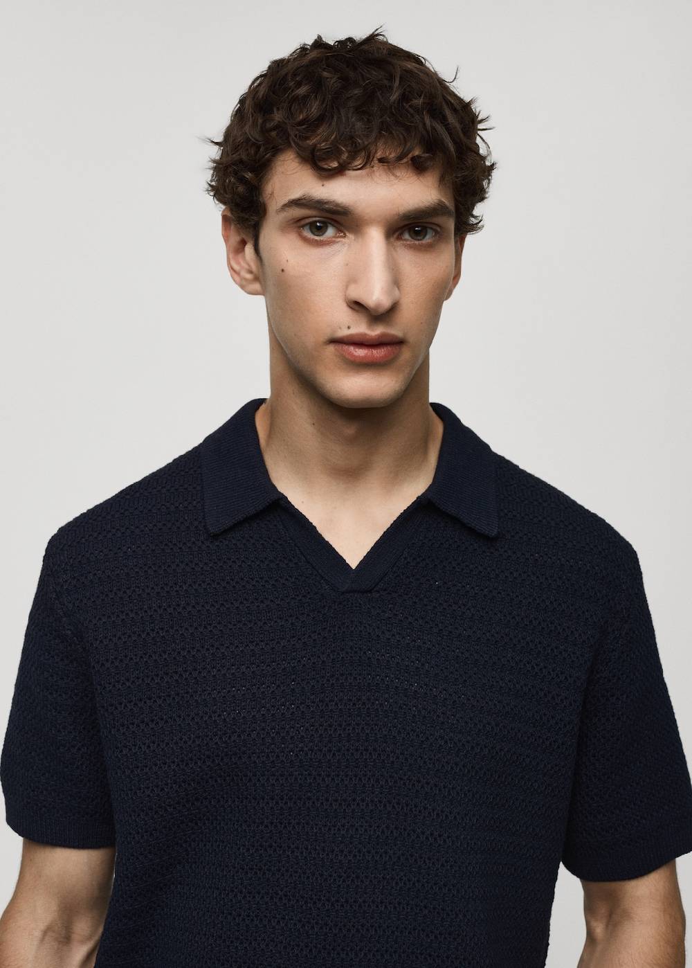Mango Strickpoloshirt in Flecht-Optik Blitzangebot