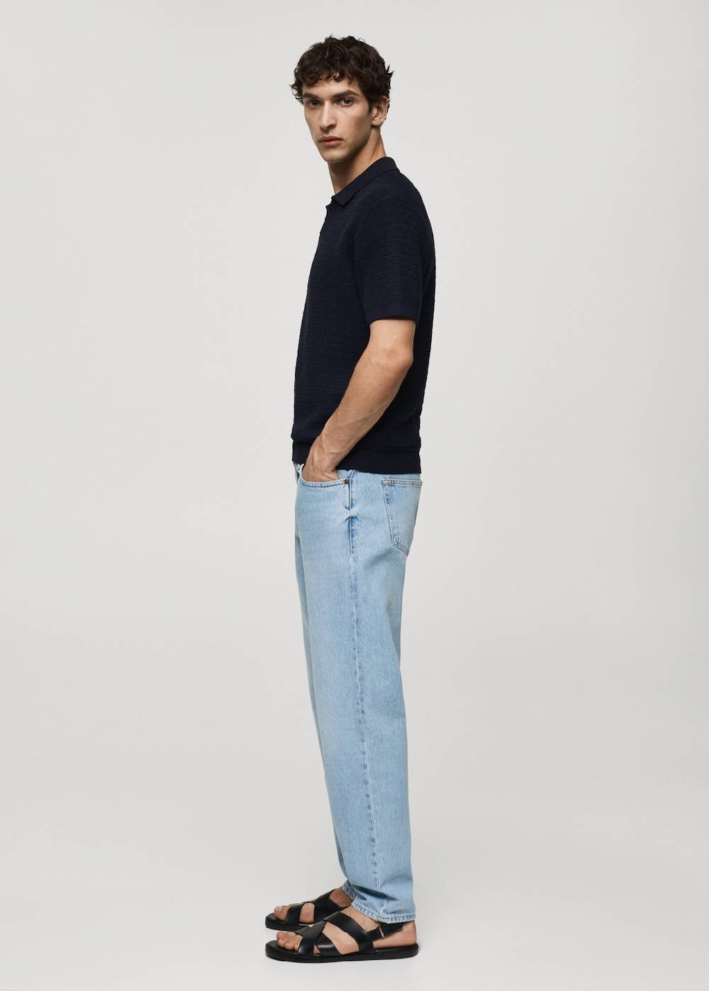 Mango Strickpoloshirt in Flecht-Optik Blitzangebot