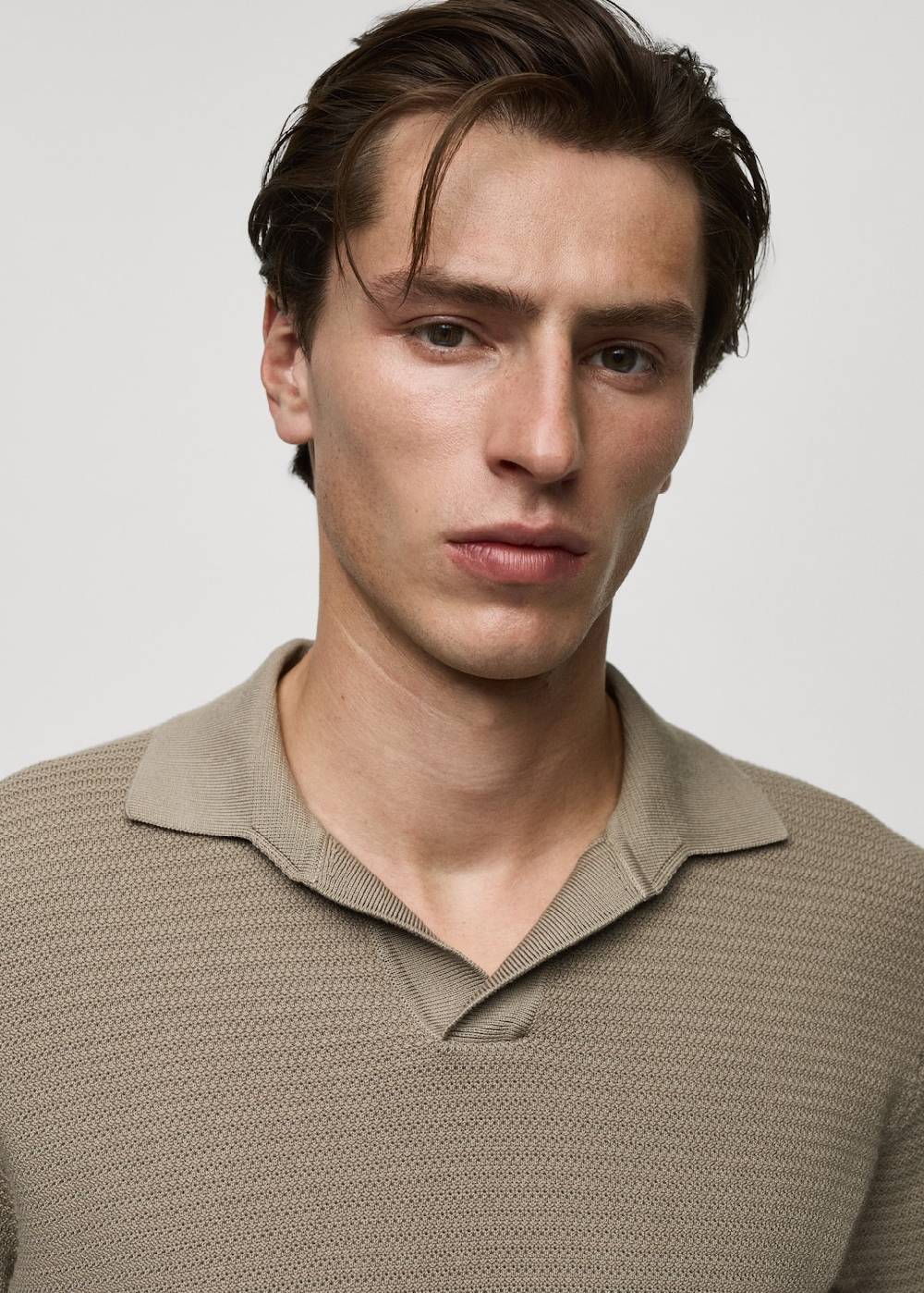 Mango Poloshirt aus Baumwolle mit Tencel in Flechtoptik Neuheiten