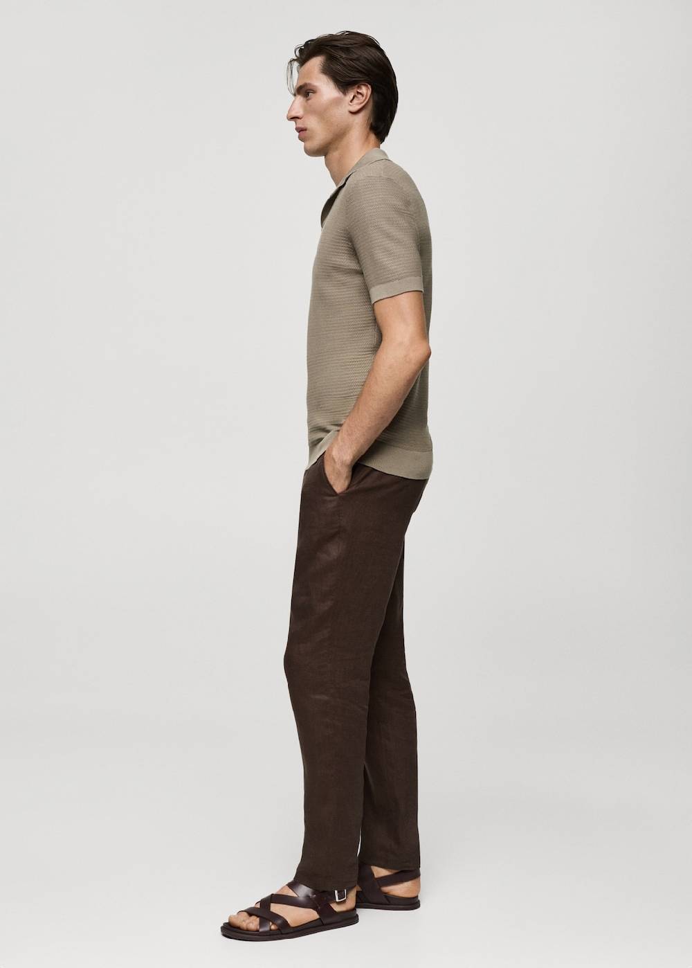 Mango Poloshirt aus Baumwolle mit Tencel in Flechtoptik Neuheiten