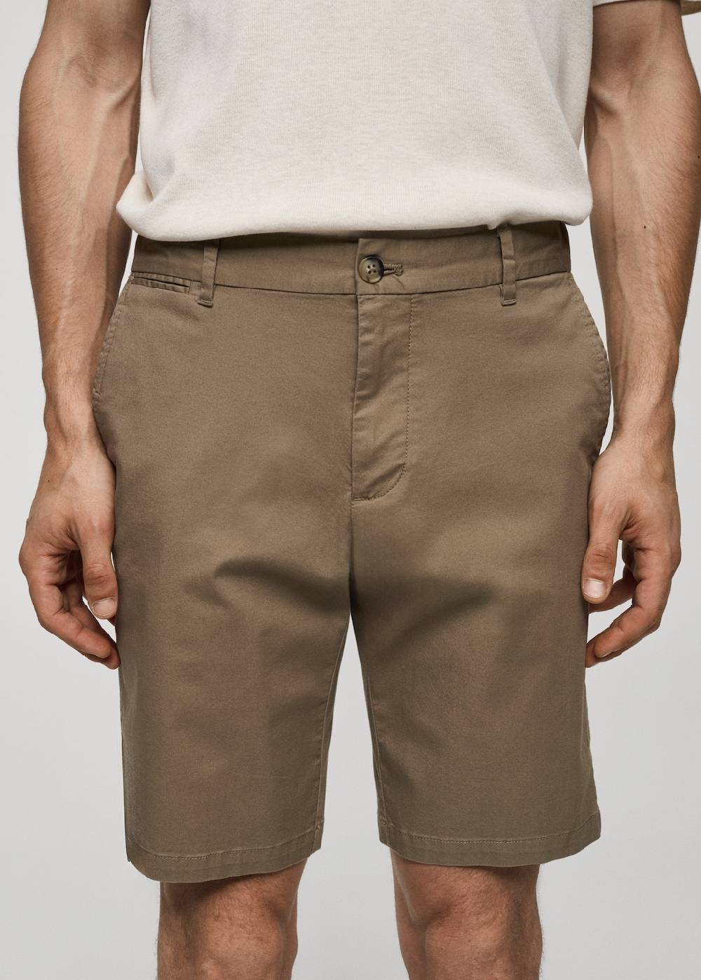 Mango Slim-Fit-Bermudashorts im Chino-Stil aus Baumwolle Tägliche Deals