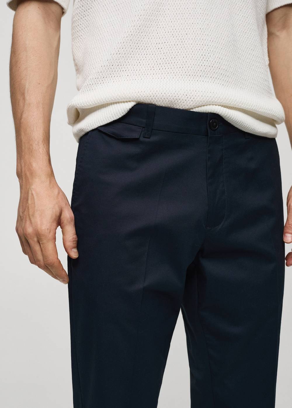 Mango Regular Fit-Baumwollhose mit Struktur Riesige Ersparnisse