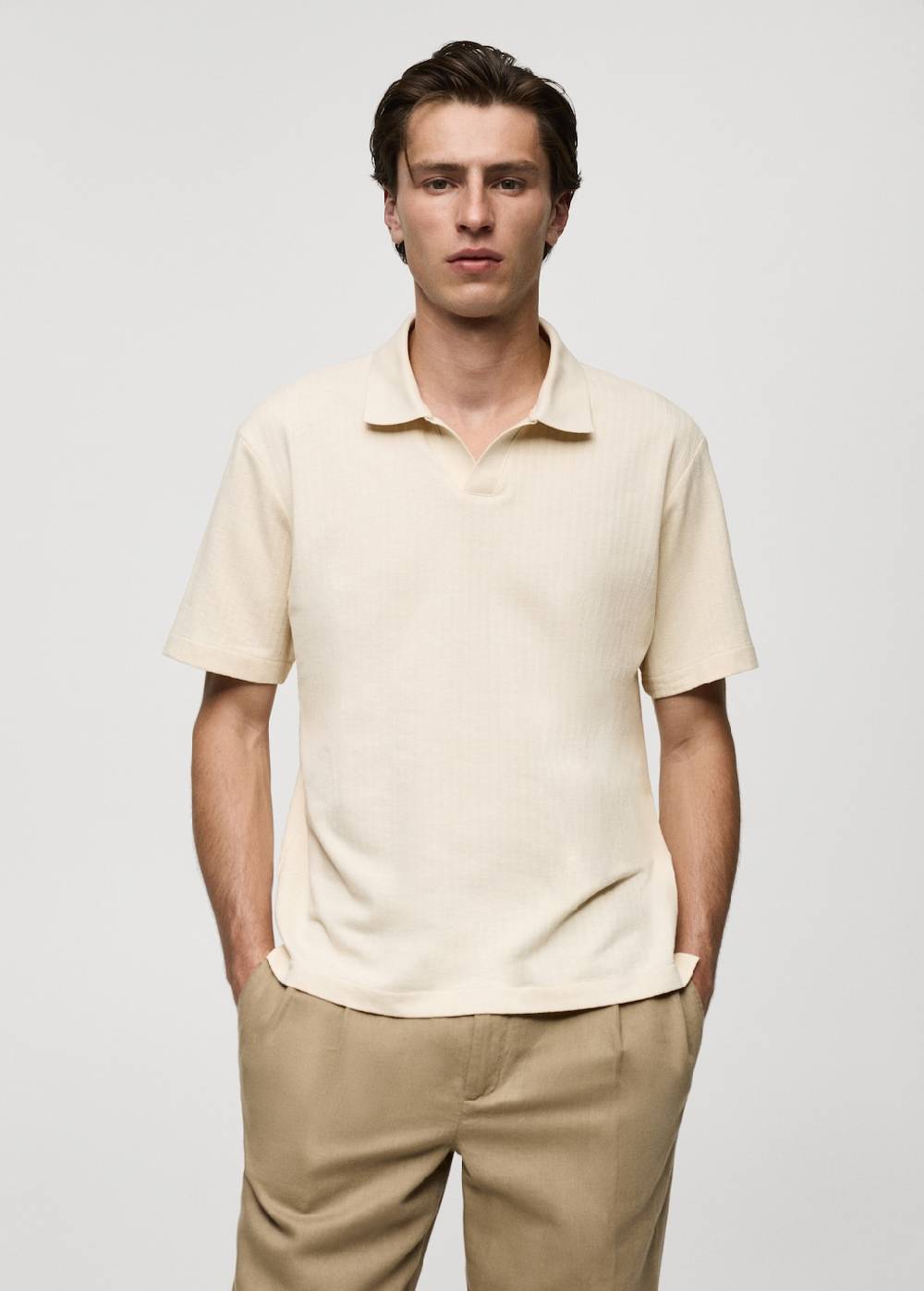 Mango Geripptes Regular-Fit-Poloshirt aus Baumwolle VIP-Rabatte