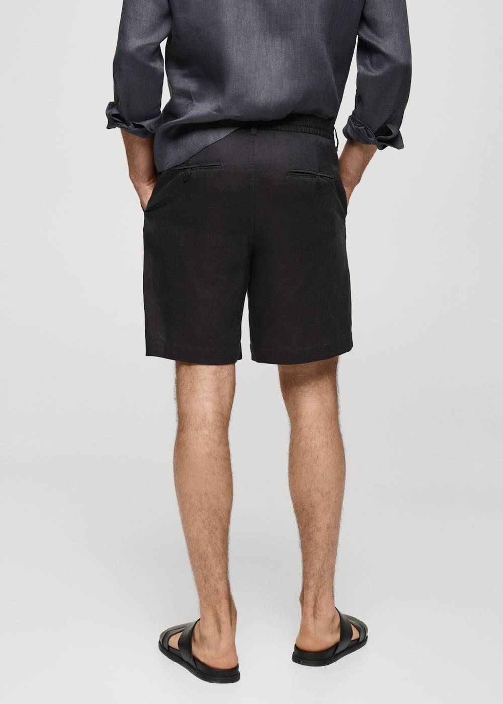 Mango Leinen-Bermudashorts aus Tencel mit Kordelzug Tiefpreis