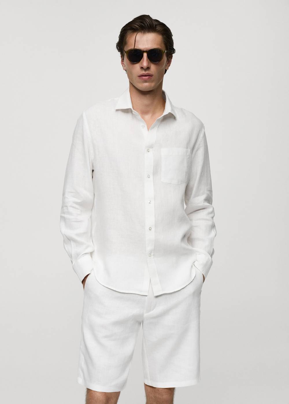 Mango Classic-Fit-Hemd aus 100 % Leinen Kostenlose Rückgabe