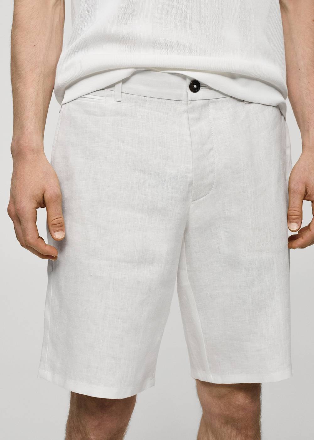 Mango Slim-Fit-Bermudashorts aus 100 % Leinen Letzte 2 Tage