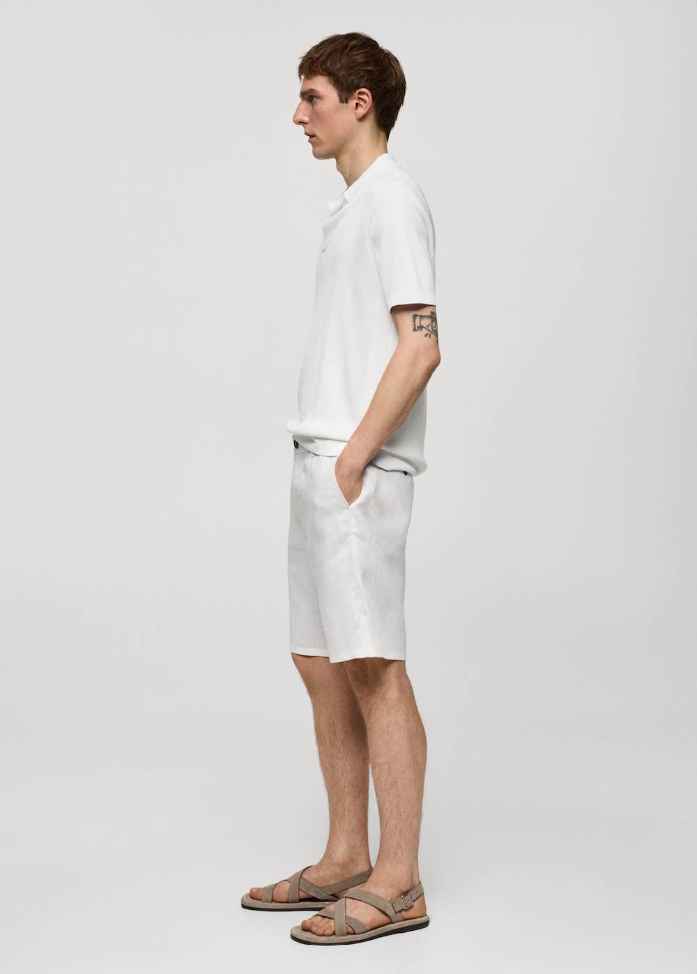 Mango Slim-Fit-Bermudashorts aus 100 % Leinen Letzte 2 Tage