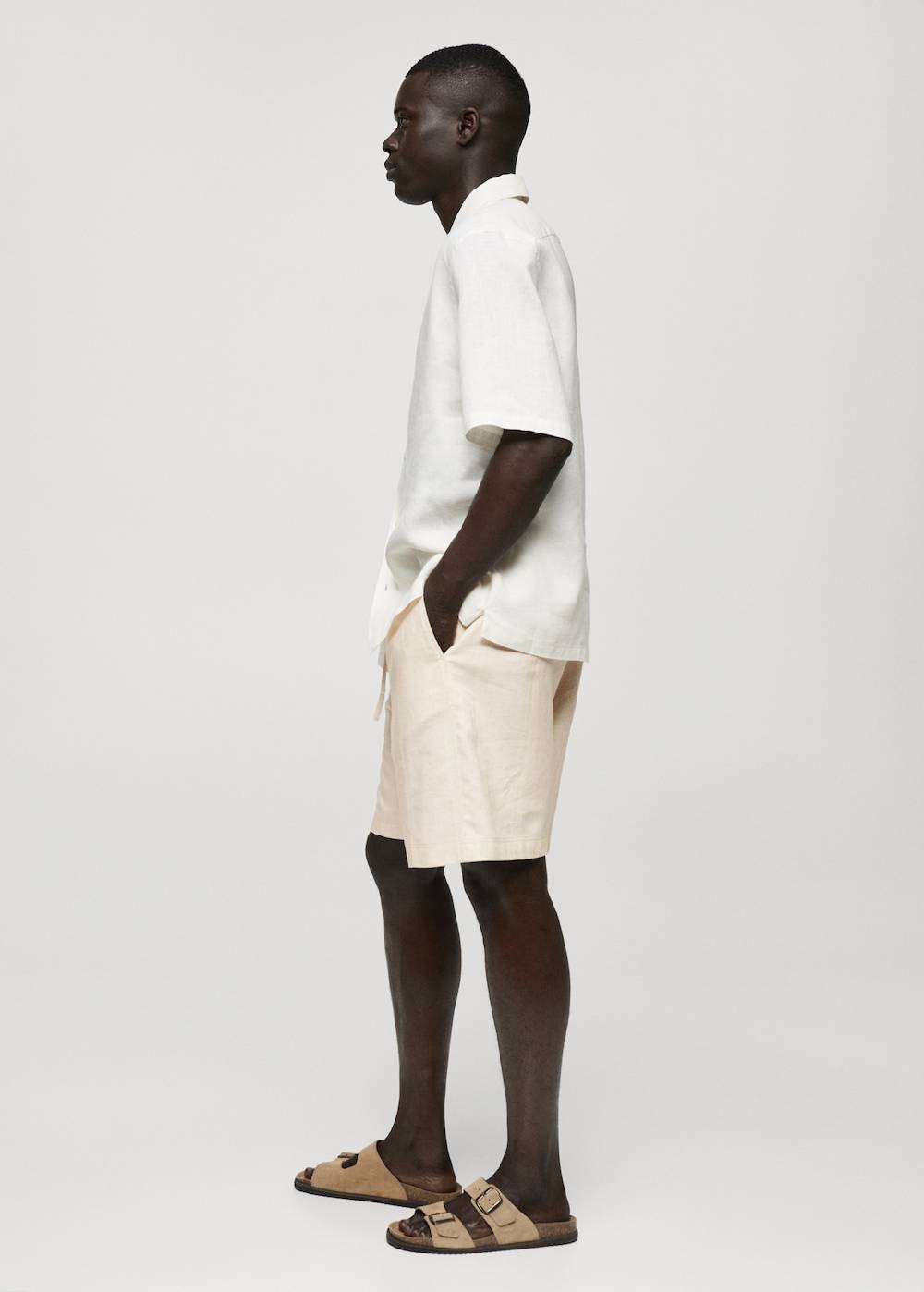 Mango Bermudashorts aus Baumwoll-Leinengemisch mit Kordelzug Kostenloser Versand international